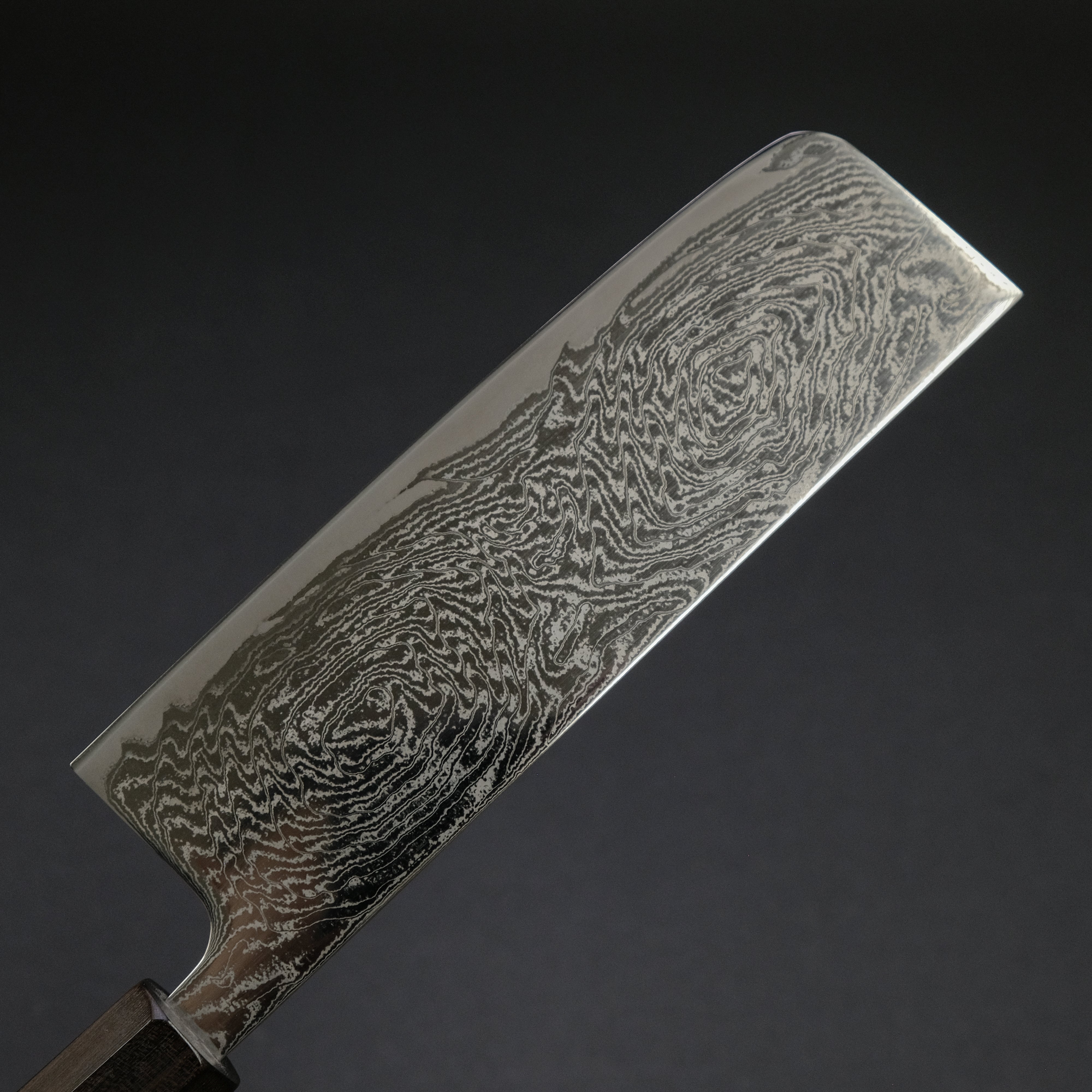 Hitohira Futana Nickel Damascus Nakiri Knife 165mm - Japanese Chef Knife with Tagayasan Wood Handle - Perfect for Slicing Vegetables, Fruits & Herbs in Professional & Home Kitchens