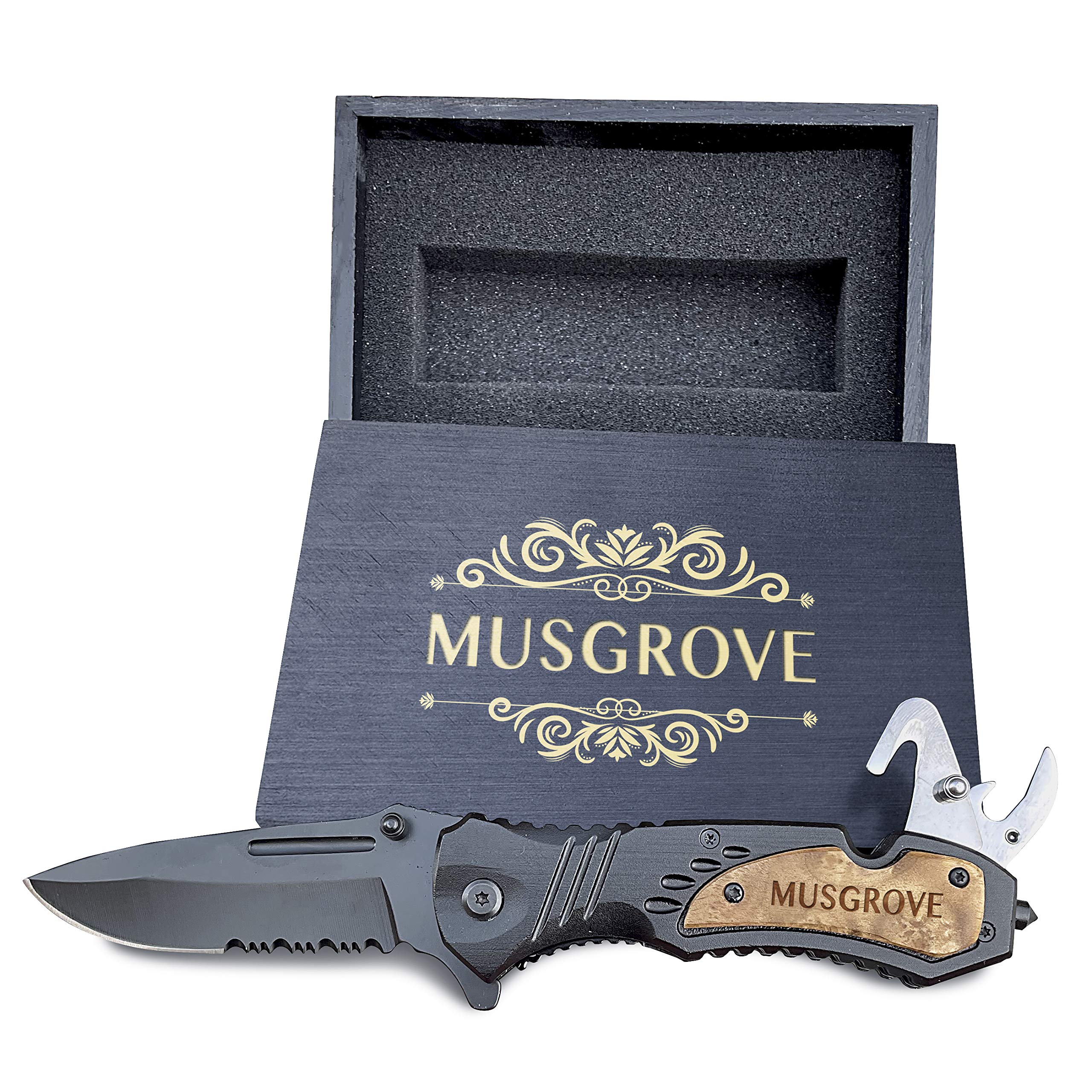 Premium Custom Hunting & Camping Knife for Men - Engraved Blade with Gift Box - Perfect for Outdoor Adventures, Survival & Gifts