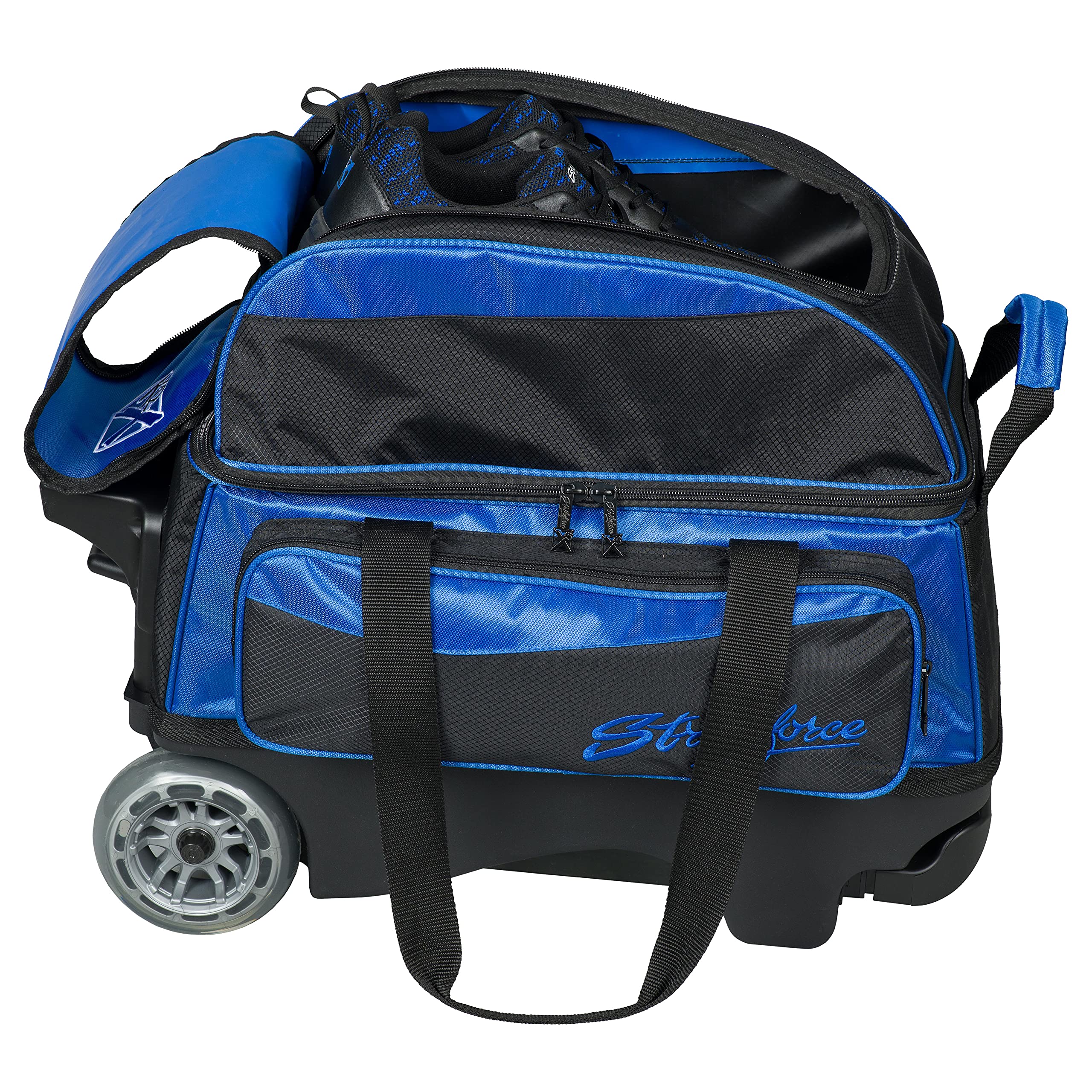 Strikeforce Konvoy Two Ball Roller Bowling Bag - Royal Blue | Durable Bowling Ball Carrier with Wheels for Easy Transport | Perfect for League Play, Tournaments & Practice Sessions