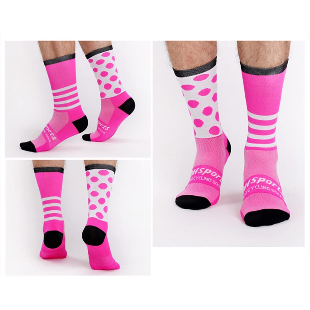 Cycling Socks for Men & Women - Breathable Bike Riding Socks for XC, MTB, BMX - Athletic Ankle Socks in Black, Pink, Blue, Green, Orange - Perfect for Road Cycling, Mountain Biking & Indoor Training