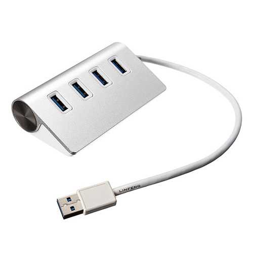 5Gbps High-Speed Aluminum USB 3.0 4-Port Hub with Cable - Expand Laptop Ports for Gaming, Office & Home Use