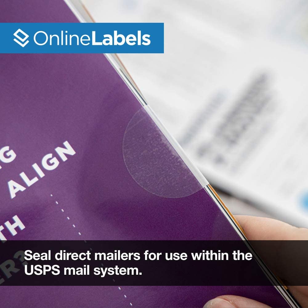 1.5 Inch Round Mailing Seal Labels - Clear Frosted Matte (Compatible with Inkjet Printers) - Pack of 3,000 Circle Stickers, 100 Sheets - Perfect for Shipping, Packaging & Organization - OnlineLabels