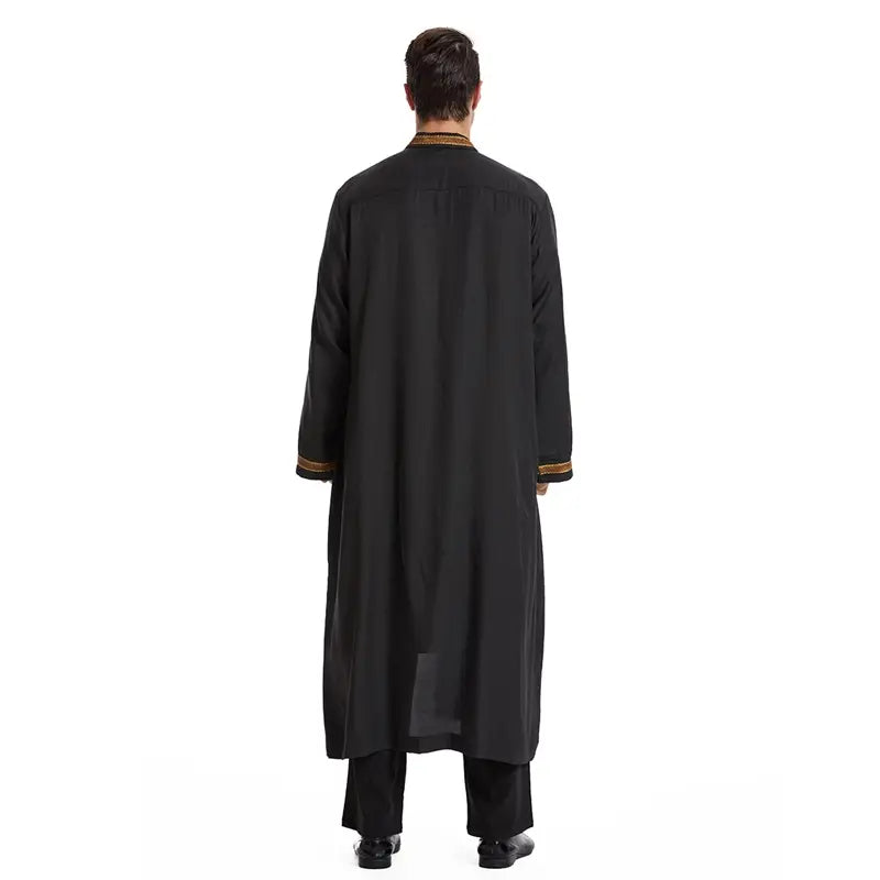 Premium Arab Men's Bisht Thobe - Elegant Open Cardigan Thawb for Special Occasions | Perfect for Weddings, Eids & Formal Events