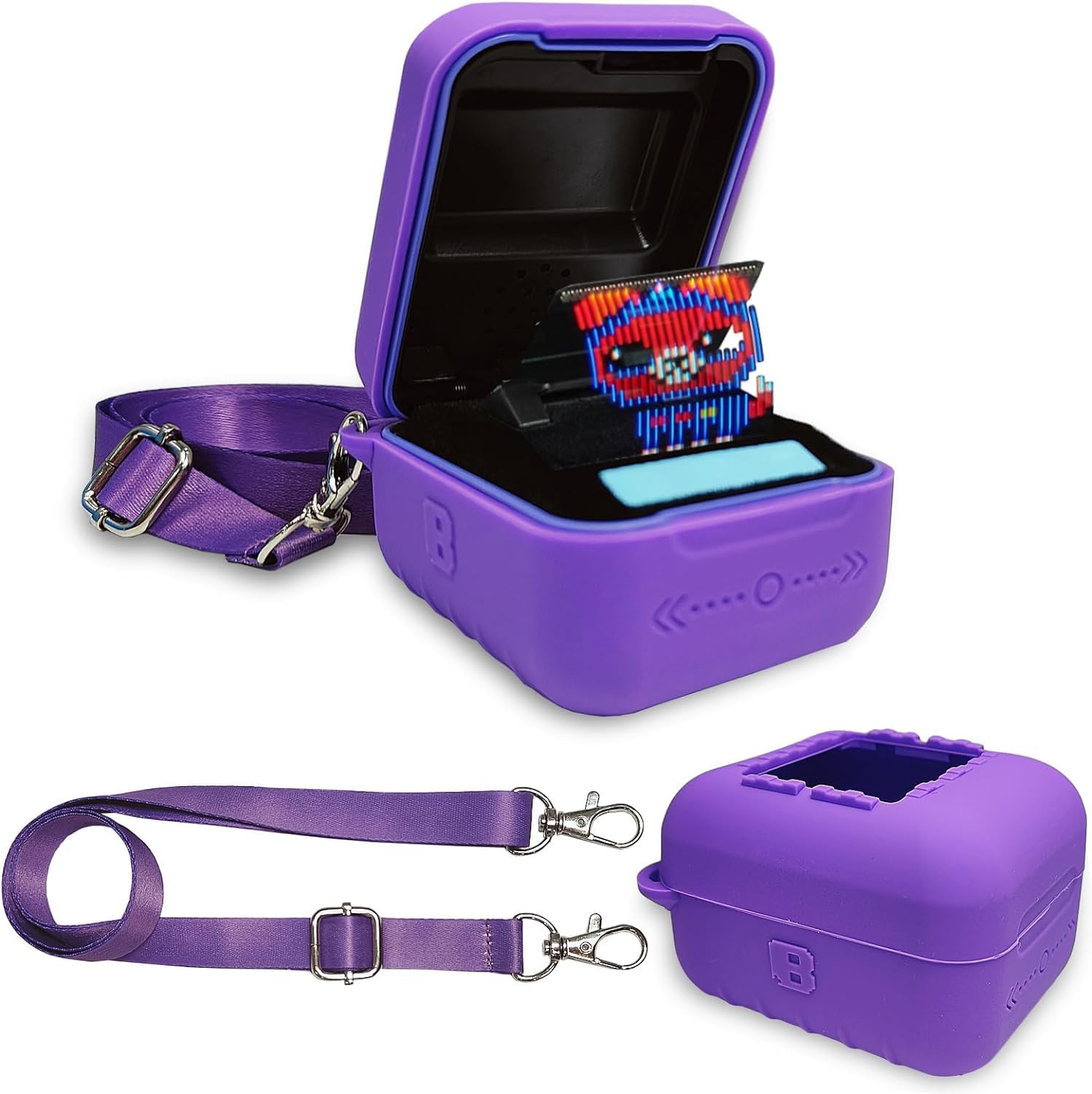 Premium Silicone Protective Case for Bitzee Interactive Digital Pet Toy - Durable Skin Cover for Bitzee Virtual Electronic Pets Accessories (Blue/Purple) - Perfect for Playtime, Travel & Collectible Display