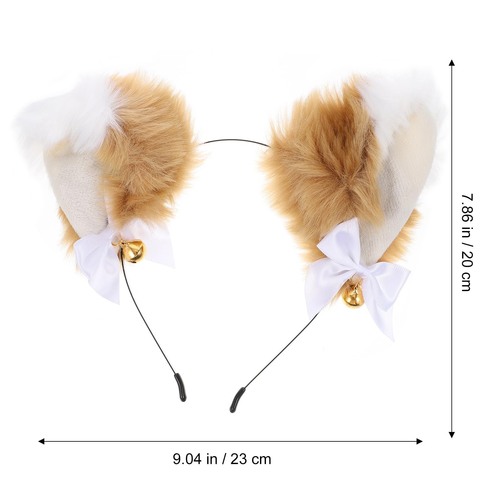 Uonlytech Fox Ears Headband - Faux Fur Animal Ears Hair Hoop with Bells for Anime Cosplay, Fancy Dress Party, Halloween Costume Accessories | Perfect for Cosplay Events, Halloween Parties, and Themed Gatherings