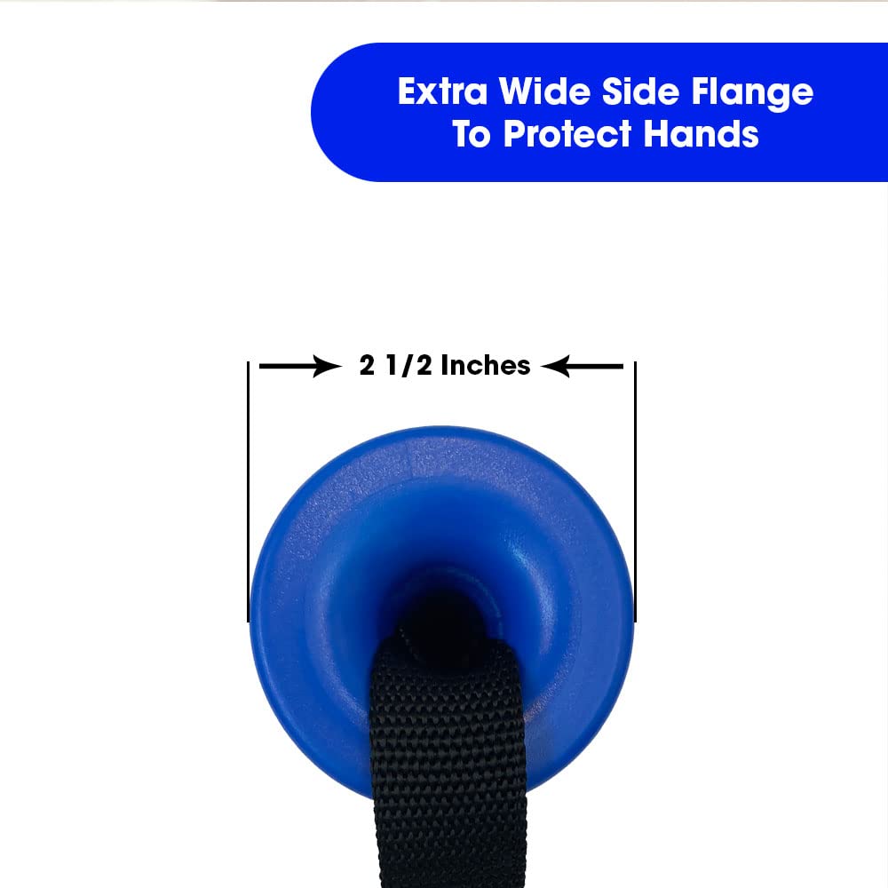 Bodylastics Resistance Band Handles - Ergonomic Gym Handles with Upgraded TPR Waffle Exercise Grips | Heavy Duty Handles for Resistance Bands with Nylon Webbing & Welded O-Rings | Perfect for Home Workouts, Strength Training, and Physical Therapy