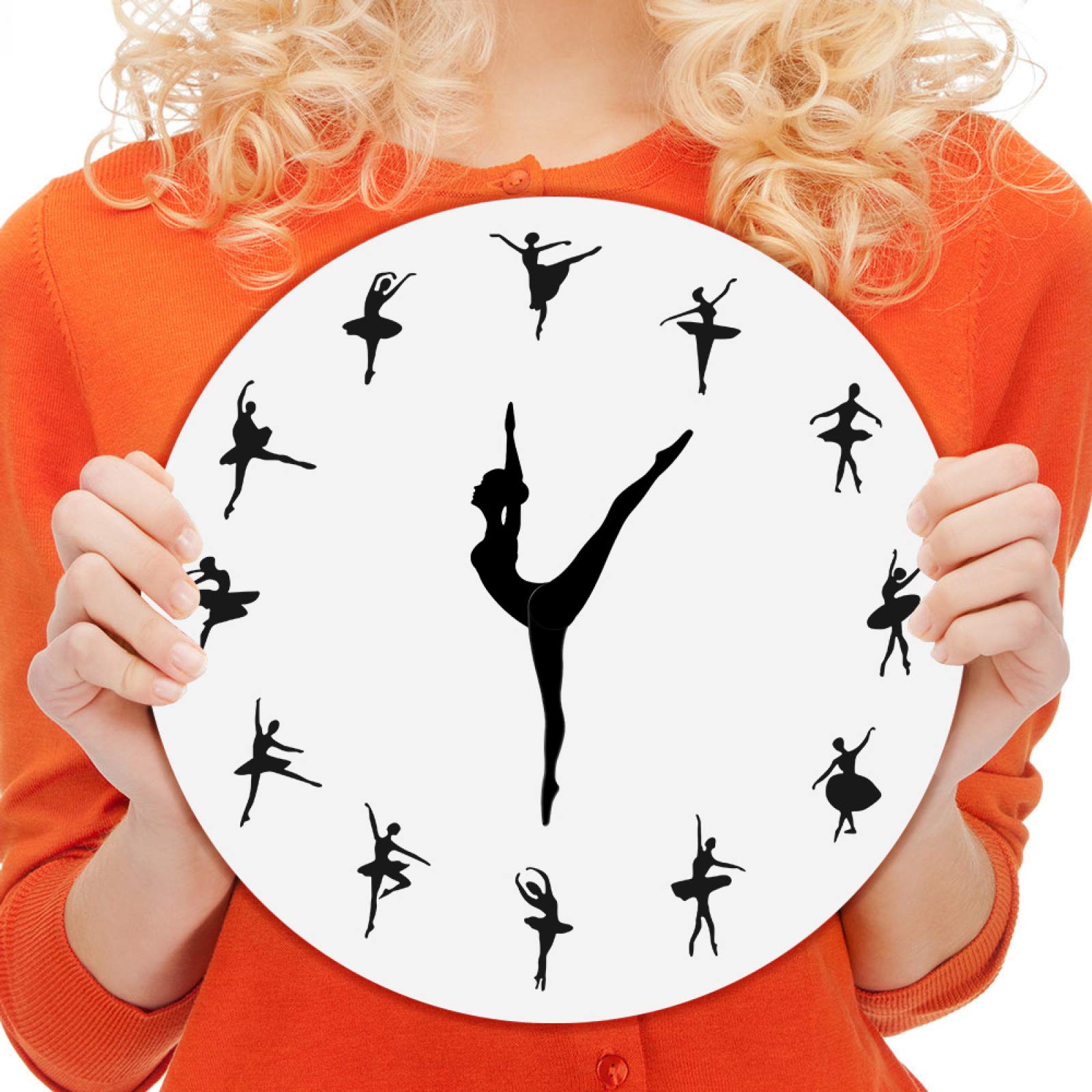 Elegant Ballerina Wall Clock - Modern Ballet Dancer Needle Hand Wall Watch for Baby Girl Nursery Decor | Perfect for Kids' Rooms, Dance Studios & Ballet Themed Decorations