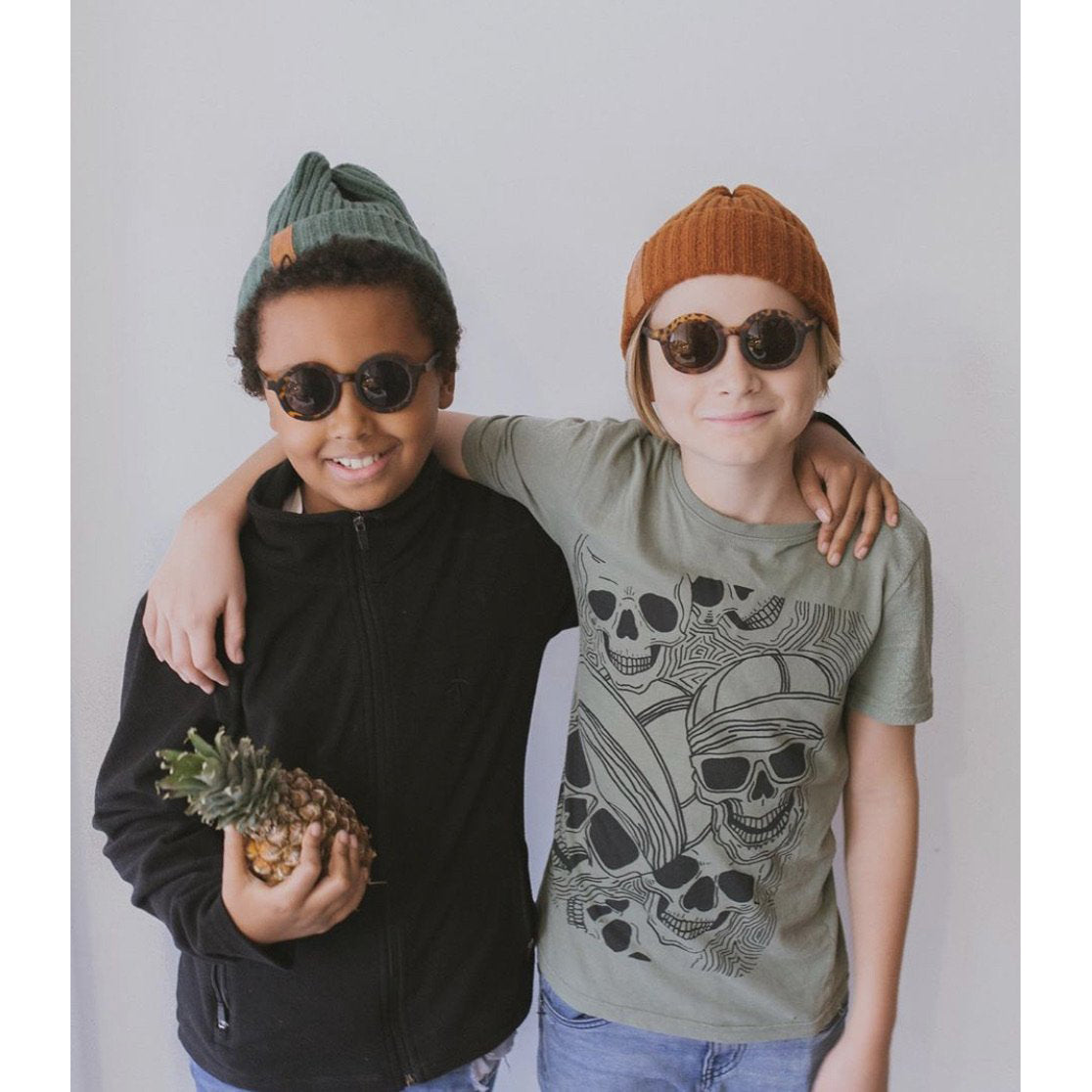 BabyMocs Kids Sunglasses - Signature Round Leo Style for Boys & Girls - UV Protection for Outdoor Play, Beach, and Travel