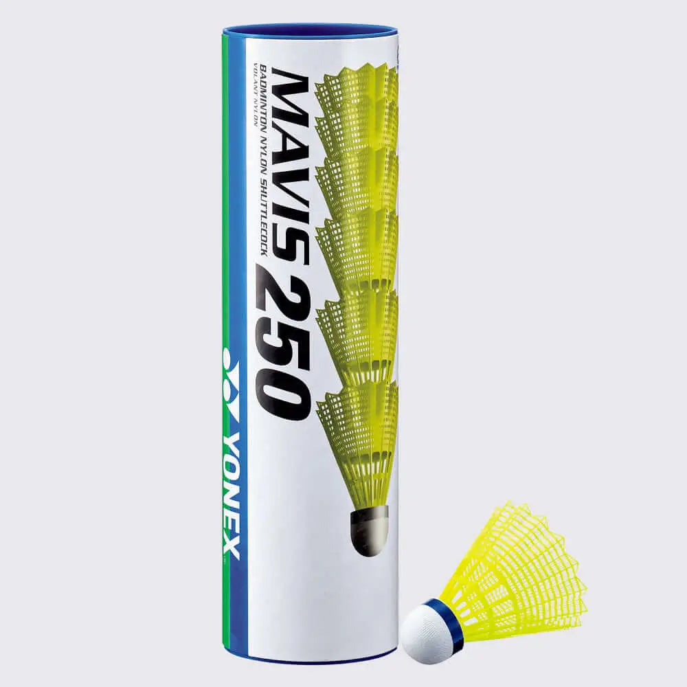 Yonex Mavis 250 Nylon Badminton Shuttlecocks - Medium Speed, Yellow - Perfect for Training, Recreational Play & Club Matches