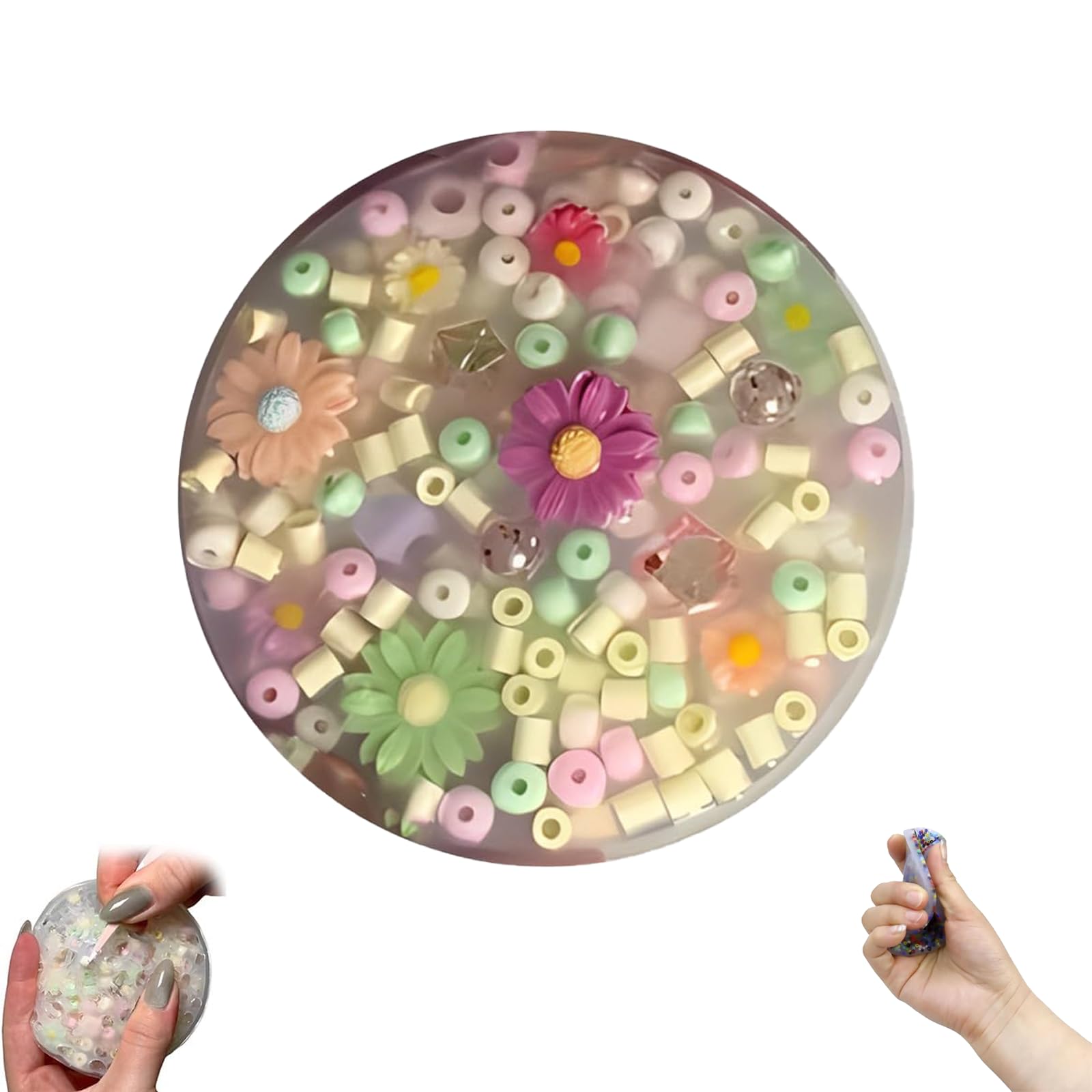 2Pcs Floral Fidget Pads for Skin Picking Relief - Sensory Fidget Toys for Anxiety, Stress & Trichotillomania - Helps Stop Nail Biting & Hair Pulling - Perfect for ADHD, OCD & Stress Relief at Home, Office or School