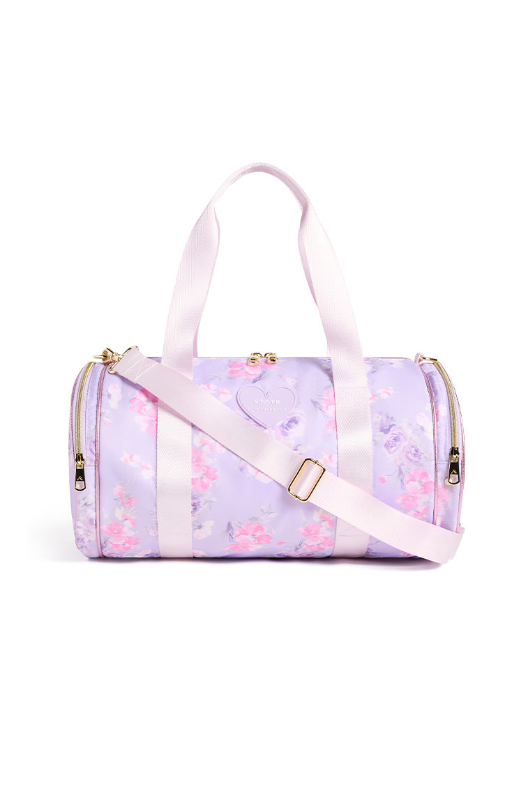 STATE x LoveShackFancy Felix Duffle Bag - Stylish Travel Duffel for Women, Weekend Getaways & Gym Essentials (Pink Floral Print) - Perfect for Beach Vacations, Yoga Classes & Overnight Trips