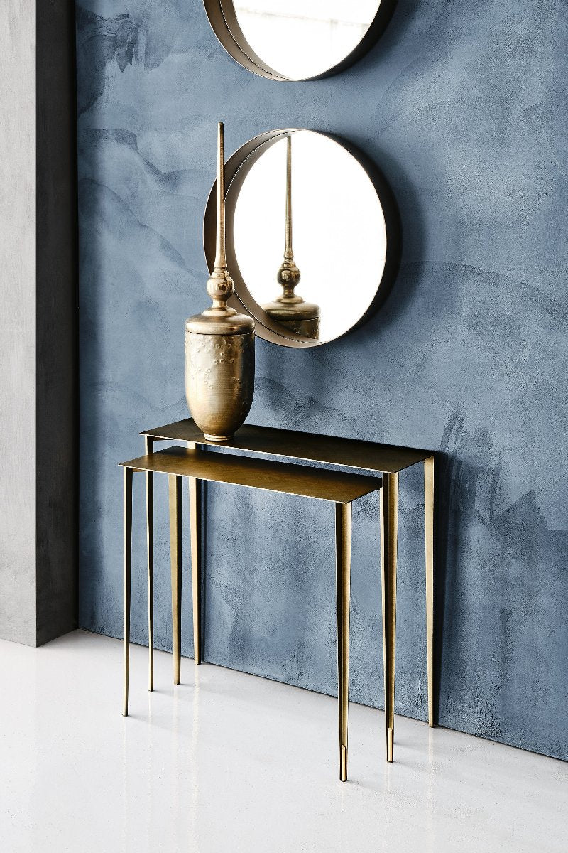 Cattelan Etoile Console Table - Modern Glass & Metal Entryway Table for Hallway, Living Room, or Office Decor