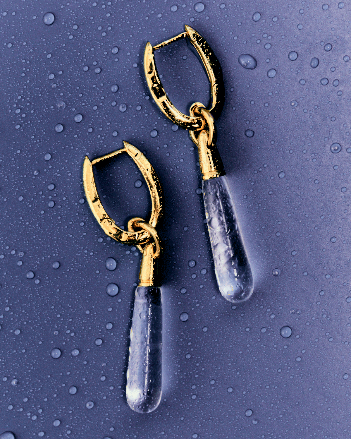 GRID ART Rock Crystal Large Jupiter Single Hoop Earrings - Elegant Statement Jewelry for Women, Perfect for Parties, Weddings & Special Occasions
