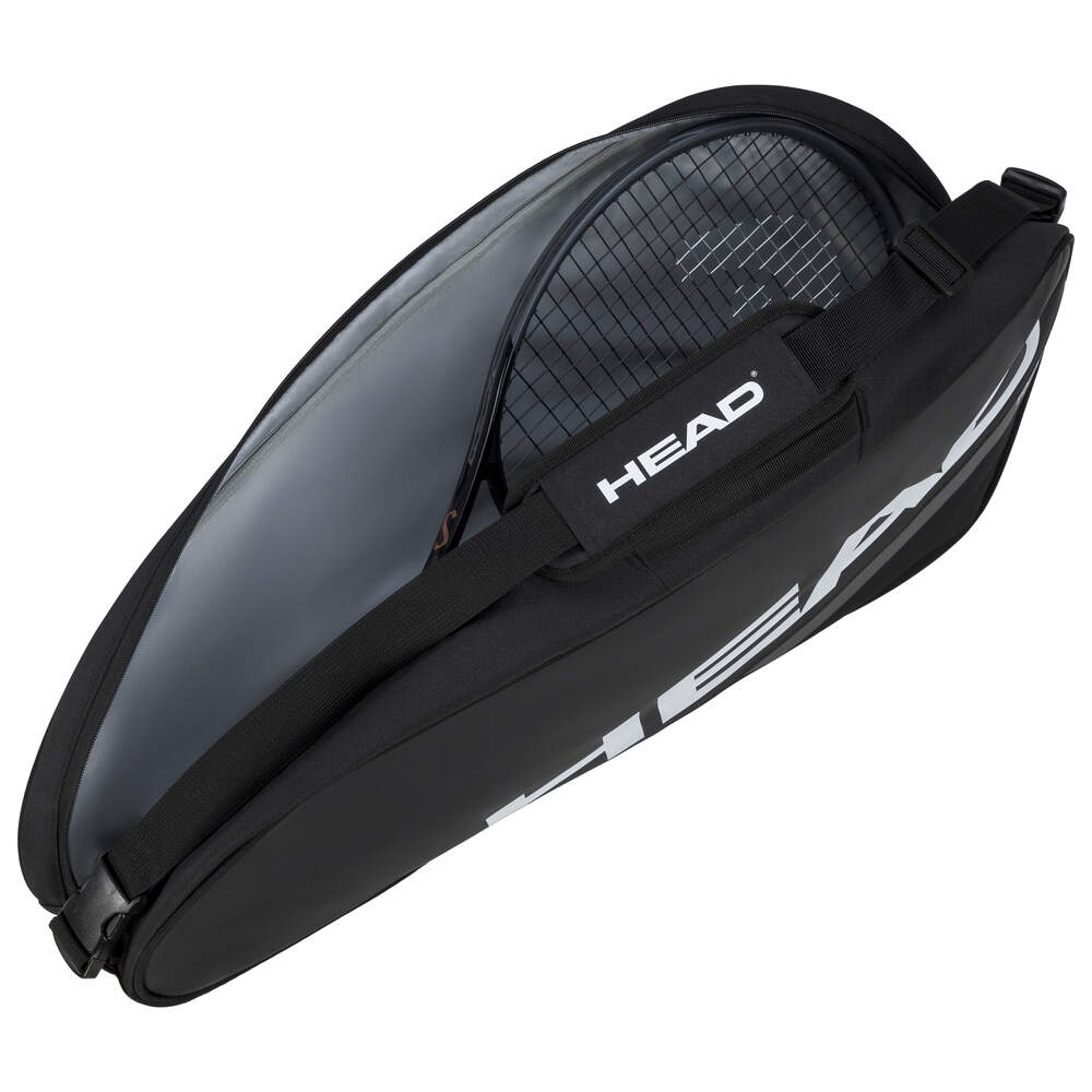 Head Tour S 3 Tennis Racquet Bag - Black/White - Durable Sports Equipment for Tennis Players & Enthusiasts - Perfect for Court, Training & Travel Use