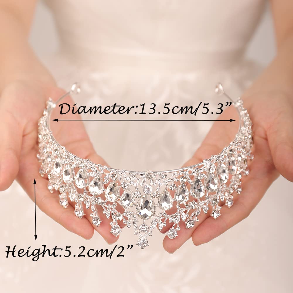 JWICOS Elegant Crystal Tiara Crown for Women & Girls - Wedding Bridal Headpiece, Prom Queen Pageant Hair Accessory (Perfect for Weddings, Proms, Pageants, Cosplay & Special Occasions)