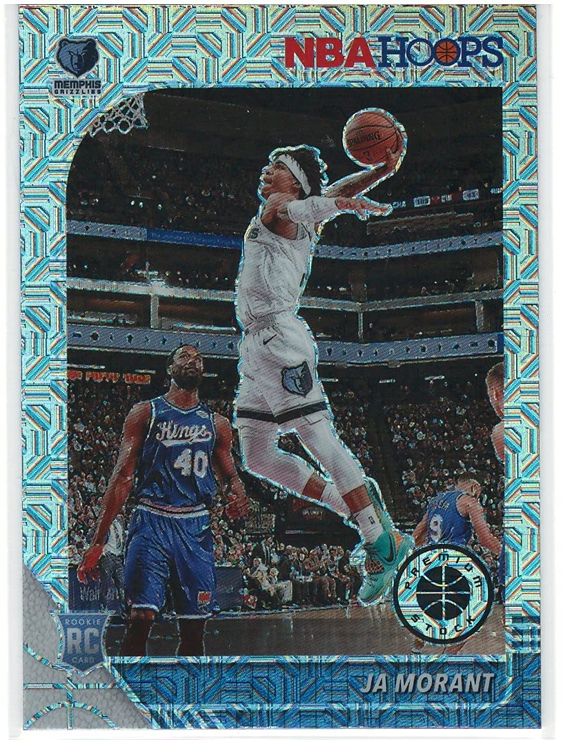 2019 Panini NBA Hoops Premium Stock Ja Morant Silver Mojo Holo Prizm Refractor Rookie Card - Basketball Collectible for Fans & Investors - Perfect for Display, Trading, and Memorabilia Collections