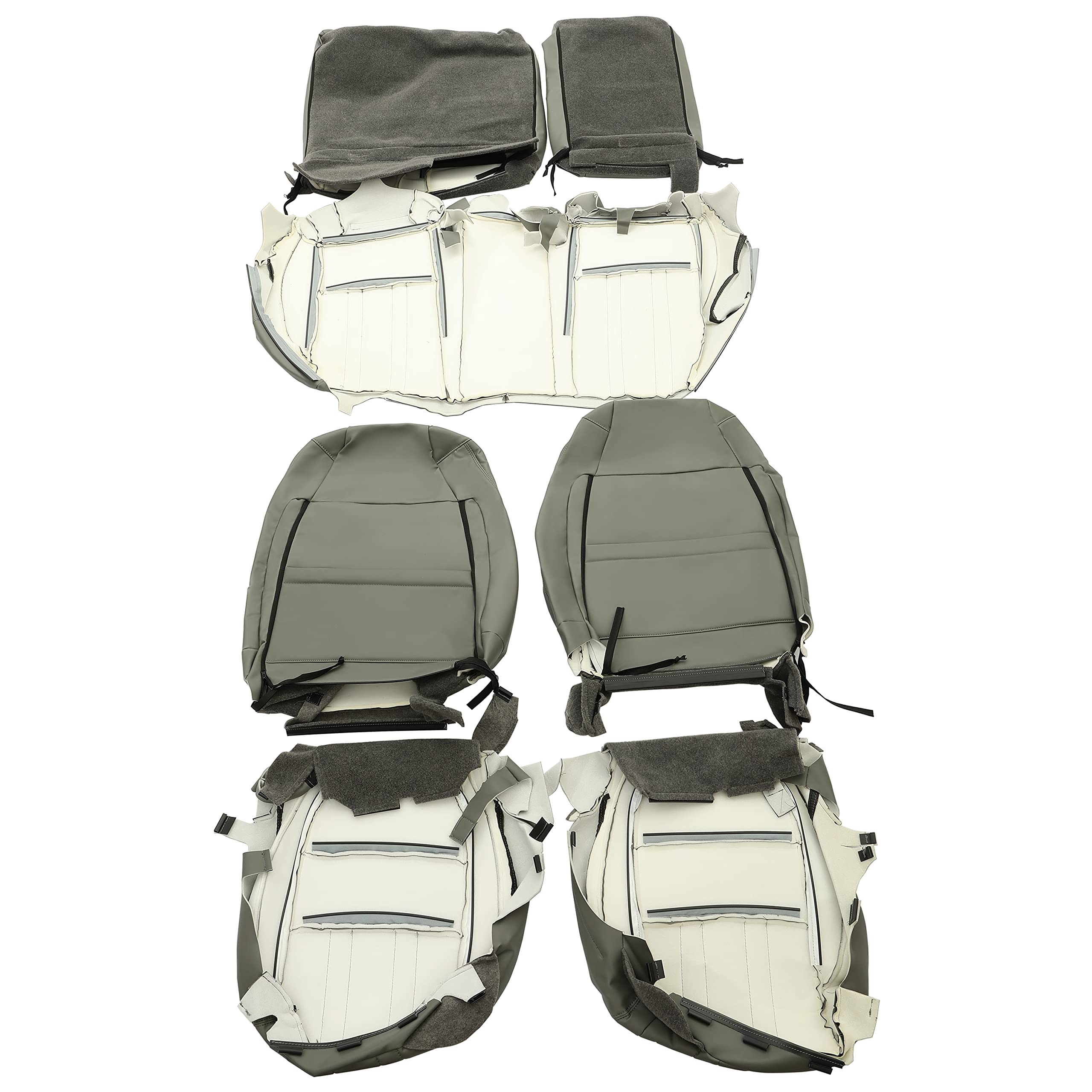 Premium Kojem Full Synthetic Leather Seat Covers for 2018-2021 Honda Accord Sport/EX/Hybrid - Front & Rear Car Seat Protectors (Black Grey) | Waterproof, Anti-Slip & Comfortable | Perfect for Daily Commute, Road Trips & Family Protection