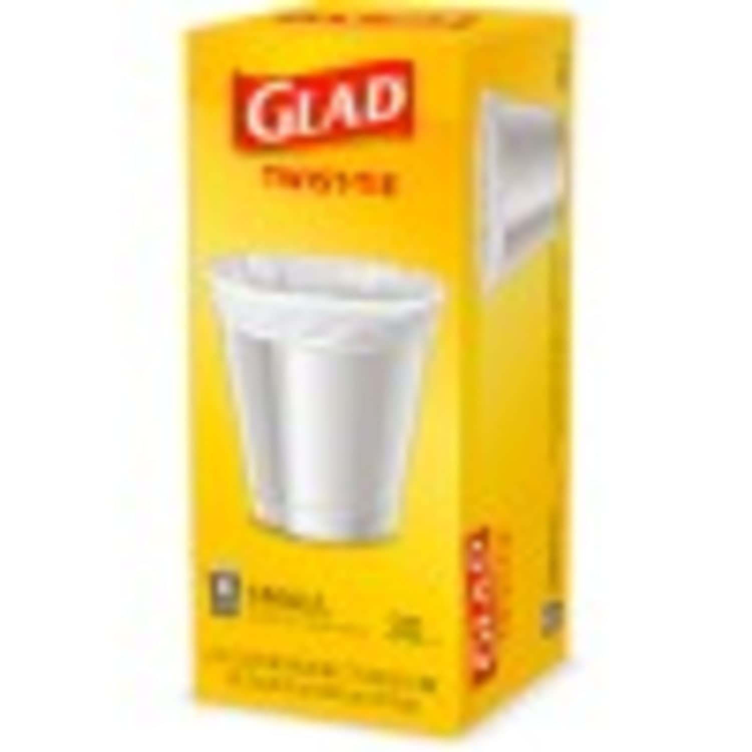 Glad Small Trash Bags 4 Gallon - 30 Count (Pack of 6) | Mini Garbage Bags for Bathroom, Office, Bedroom & Car Waste Disposal | Unscented & Durable Kitchen Trash Can Liners