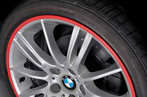 4 Pack Car Rim Protector (Red) - Alloy Wheel Edge Guard for Scratches & Curb Damage - Perfect for Parking, Tight Spaces & Daily Driving Protection