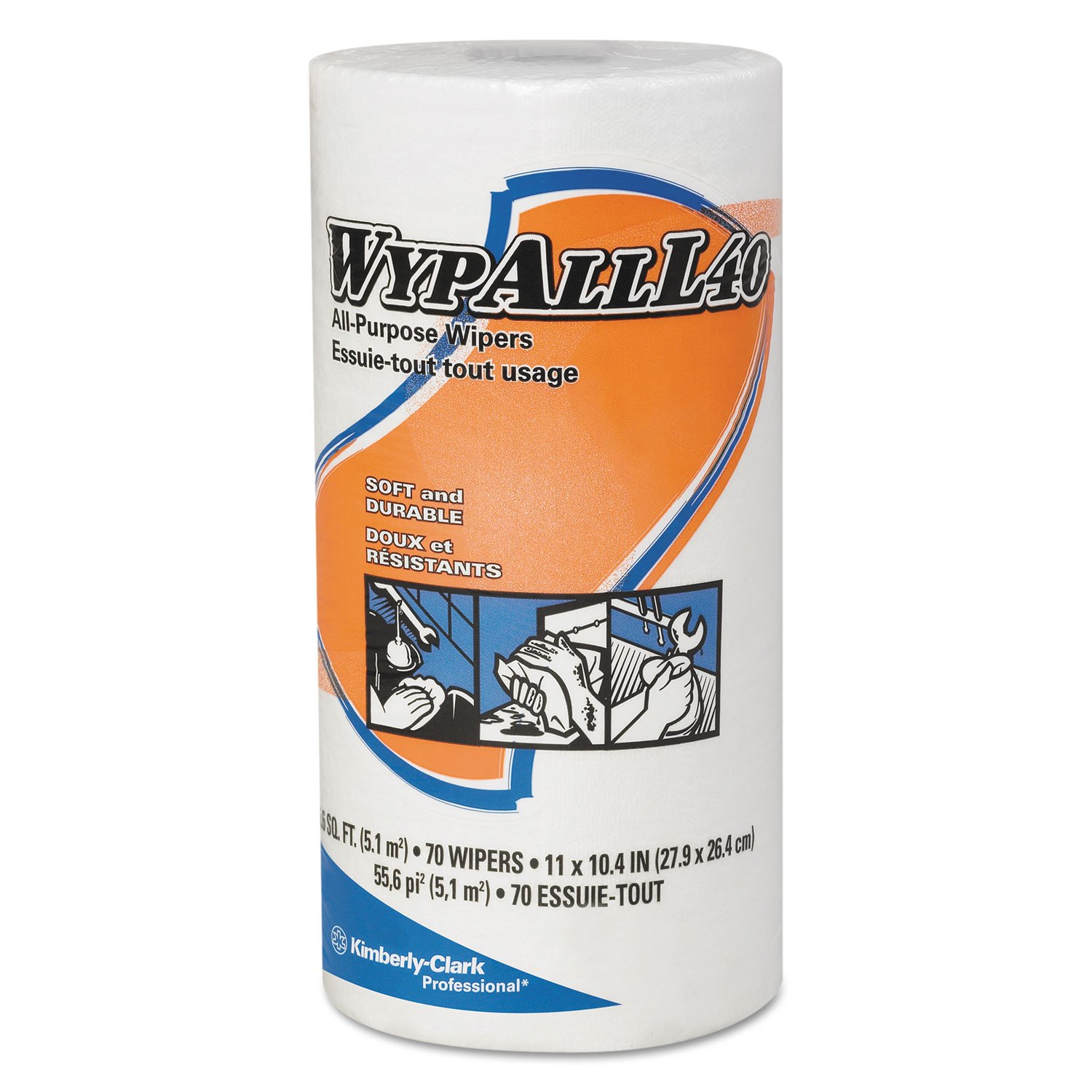 L40 Small Roll White Towels, 10.4