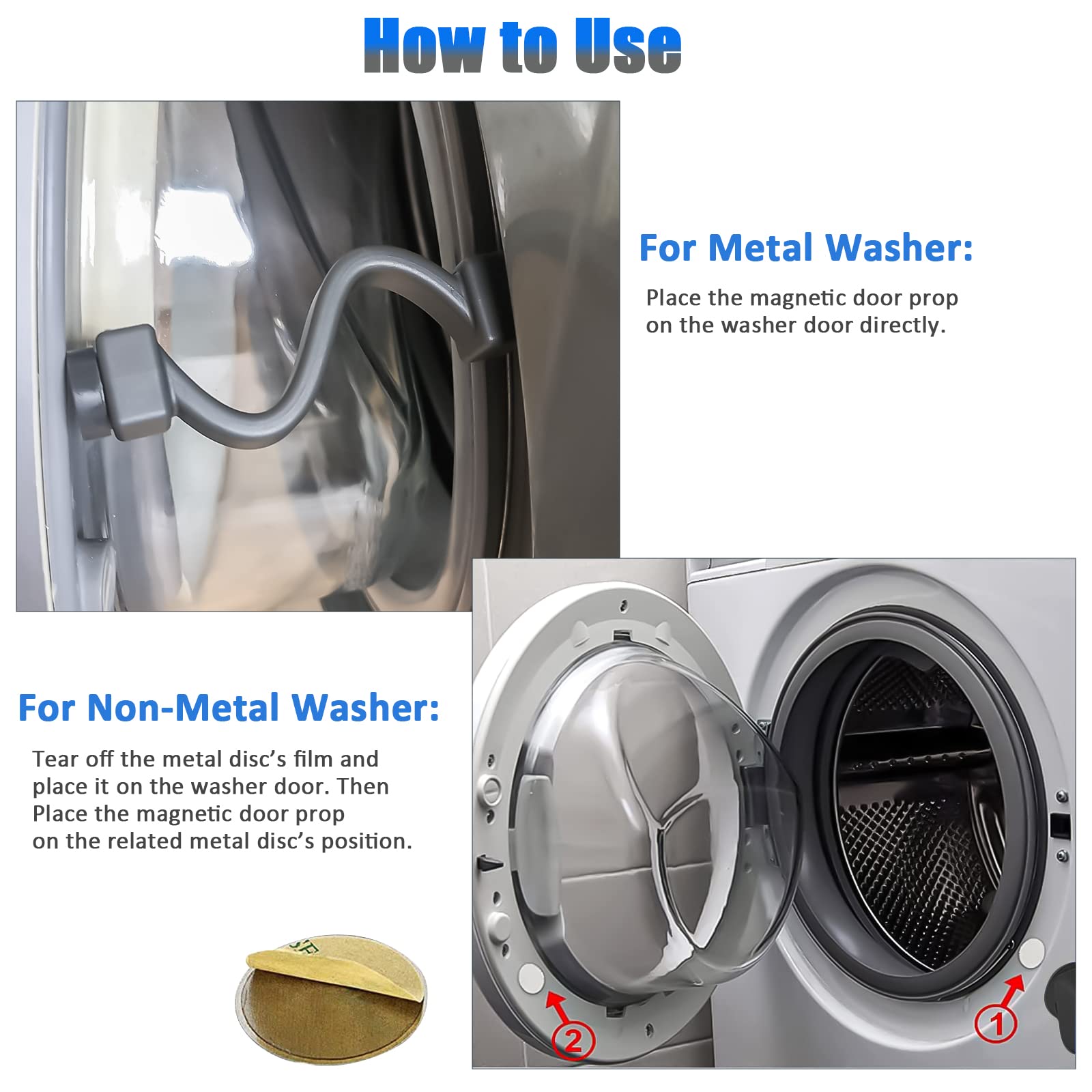 **Magoog Front Load Washer Door Prop Holder - Keep Washer Door Open & Dry to Prevent Mold & Odors - Universal Fit for Front Load Washing Machines (Grey) - Perfect for Laundry Rooms, Basements & Apartments**
