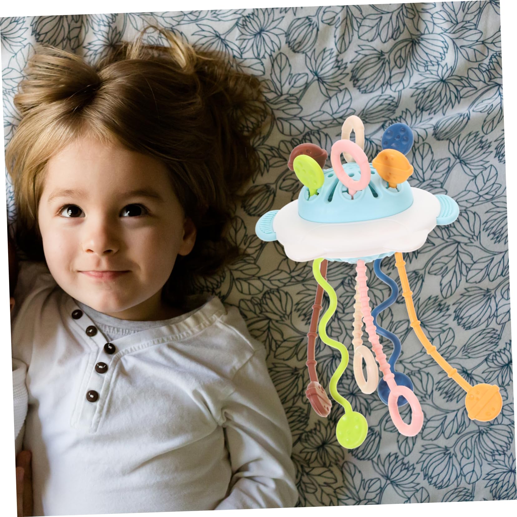 VICASKY Drawstring Sensory Toys - STEM Teething & Bath Toys for Babies, Toddlers - Soothing Chewable Plastic Toys for Teething Relief & Bathtime Fun (Perfect for Home, Daycare & Travel)