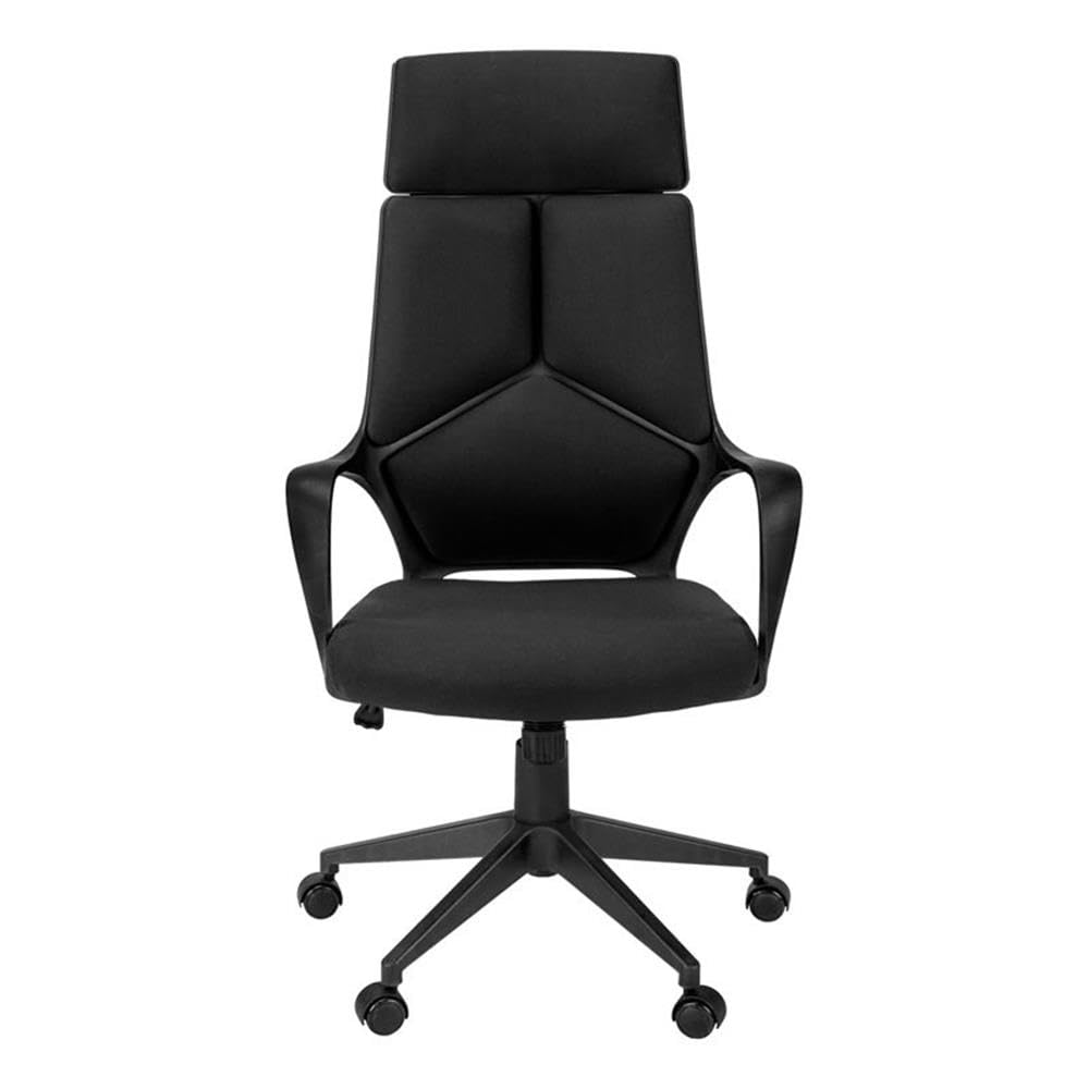 Monarch Specialties Ergonomic Office Chair - Black Mesh Back, Adjustable Height, Swivel & Rolling Wheels for Home & Office Workspace Comfort