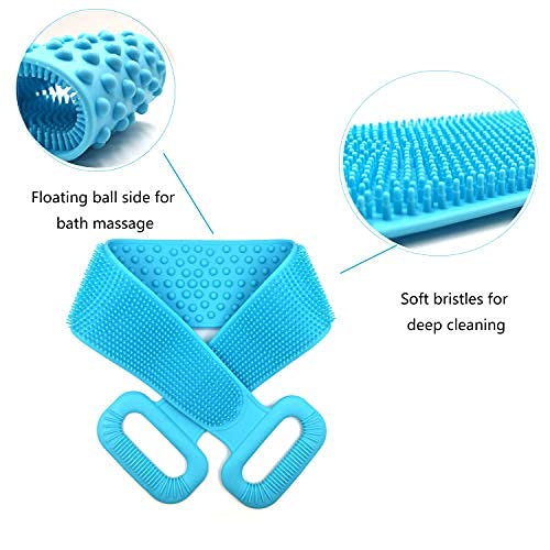 Kids & Adults Silicone Body Scrubber - Dual-Sided Exfoliating Bath Brush for Dead Skin Removal - Perfect for Shower, Spa & Sensitive Skin Care