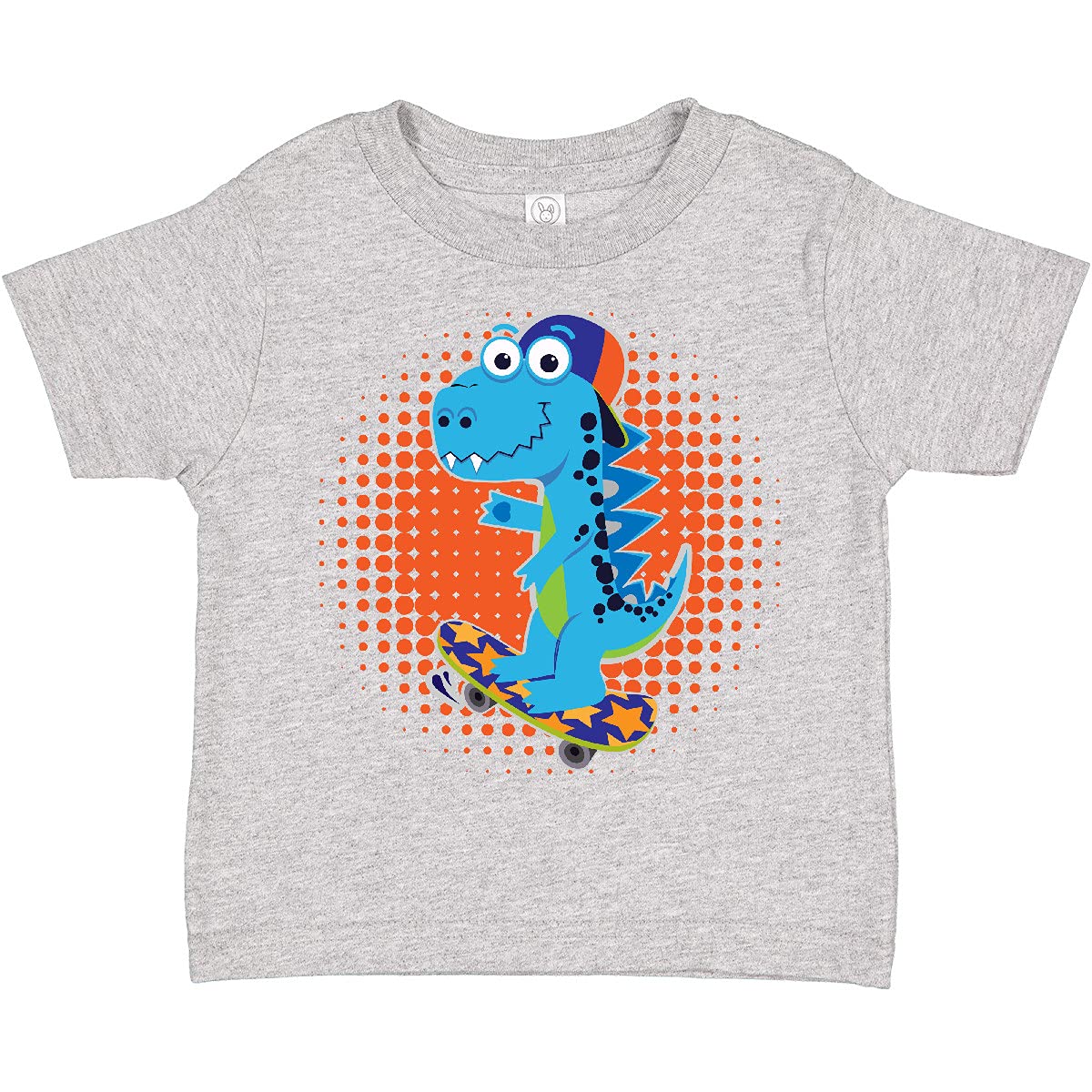 Inktastic Boys Dinosaur Skateboard Graphic Toddler T-Shirt - Cool Dino Print Tee for Playtime & Outdoor Adventures