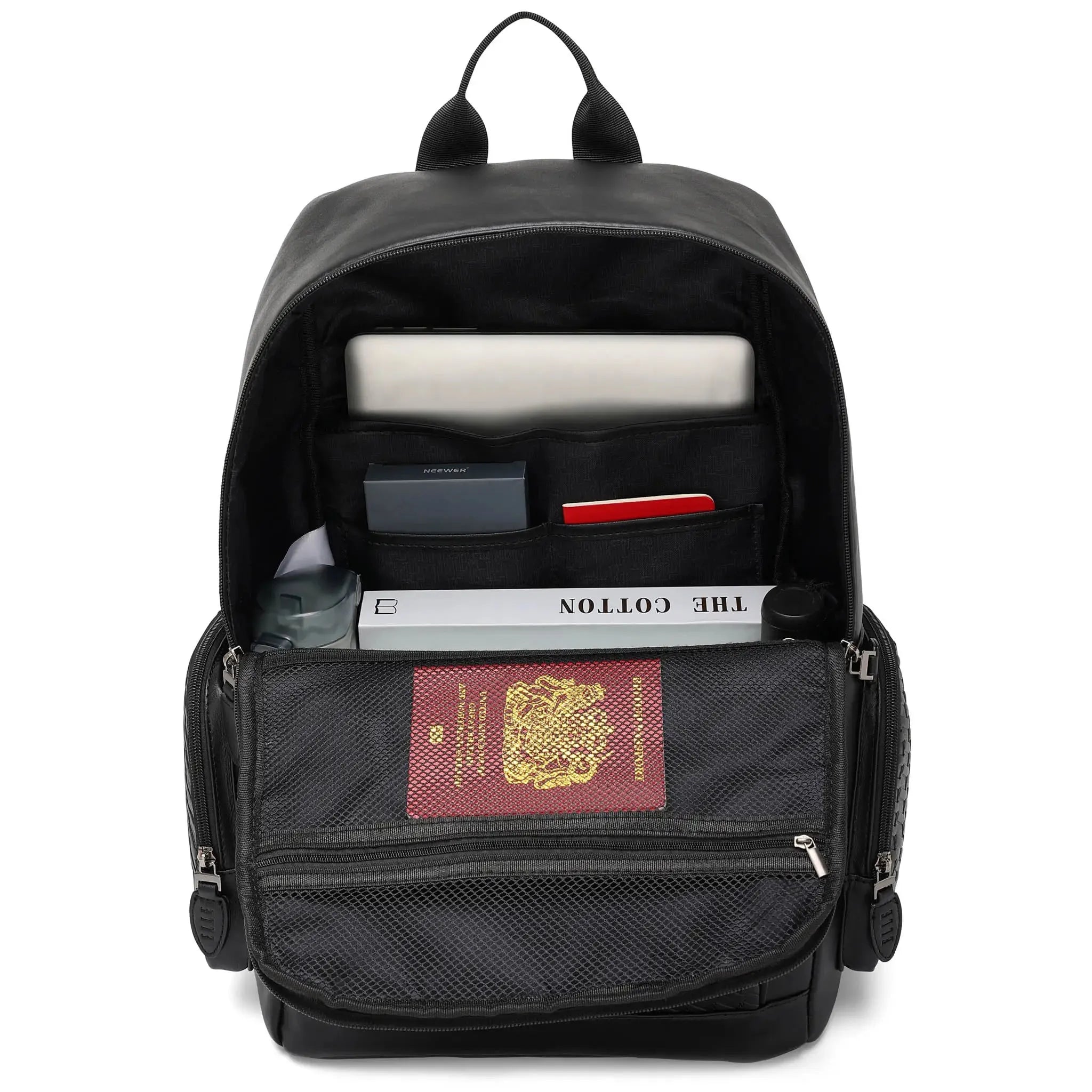 Leisure Luxe 27L Vegan Leather Backpack - Stylish & Eco-Friendly Laptop Bag for Work, Travel & College - Water-Resistant & Spacious