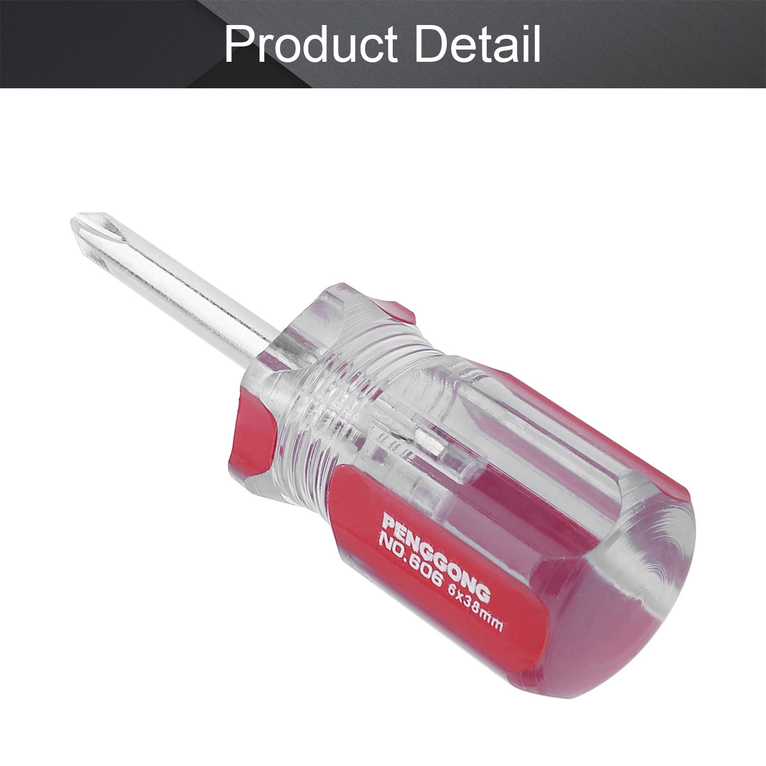 Utoolmart Phillips Screwdriver - 6mm Magnetic Cross Head Tip, 38mm 45# Steel Shaft with 47mm Ergonomic Plastic Handle - Perfect for Home Repair, DIY Projects & Craft Work (1 Piece)