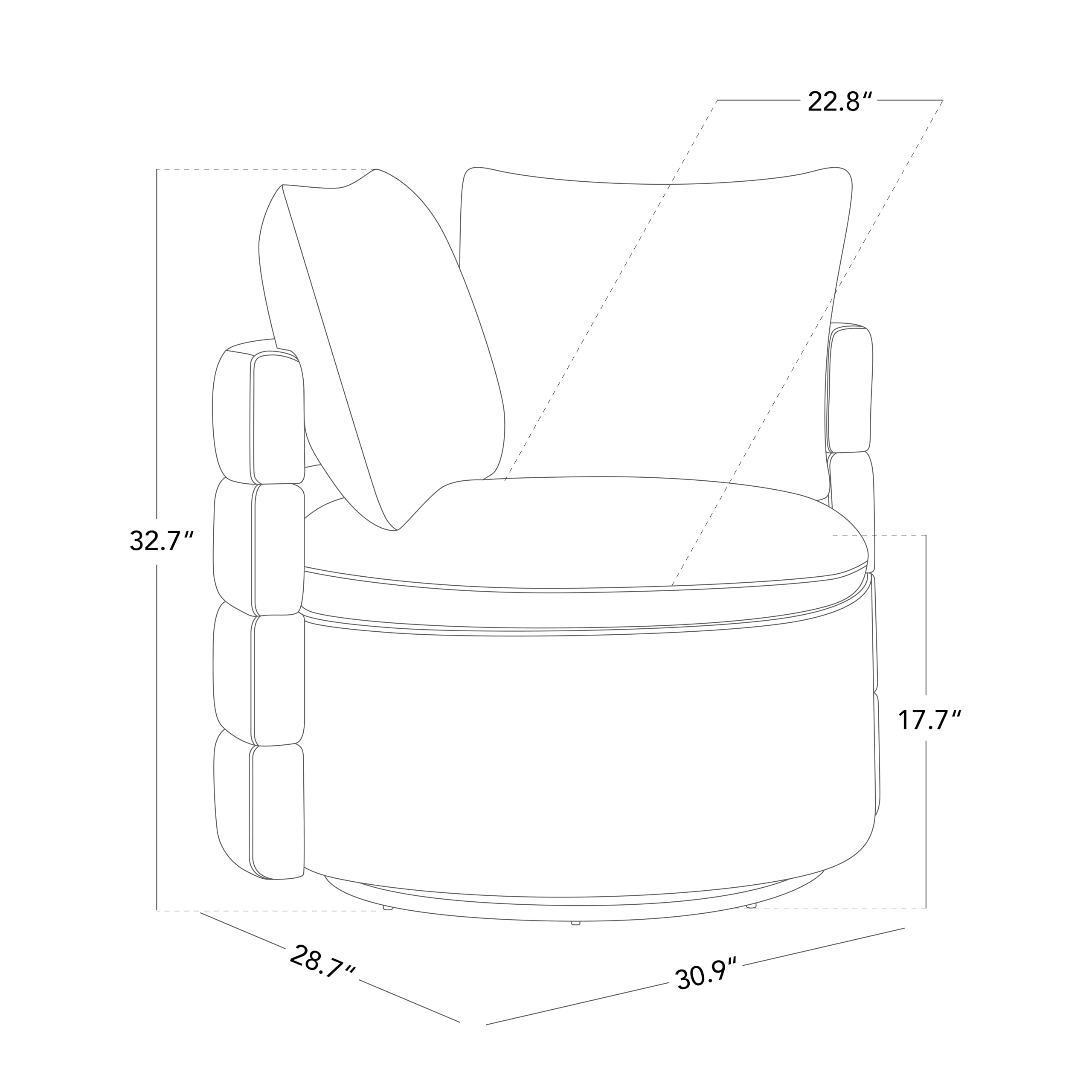Modern Swivel Accent Chair with Storage - Barrel Armchair for Living Room, Bedroom, Reading Nook & Small Spaces - Comfortable Seating for Relaxing & Waiting Areas