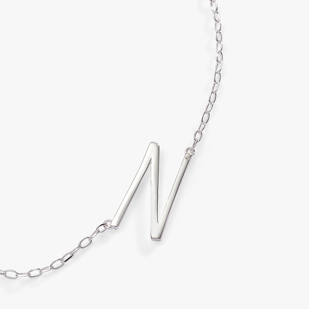 Initial N Precious Elongated Necklace - Elegant Personalized Jewelry for Women | Perfect for Gifts, Anniversaries & Special Occasions