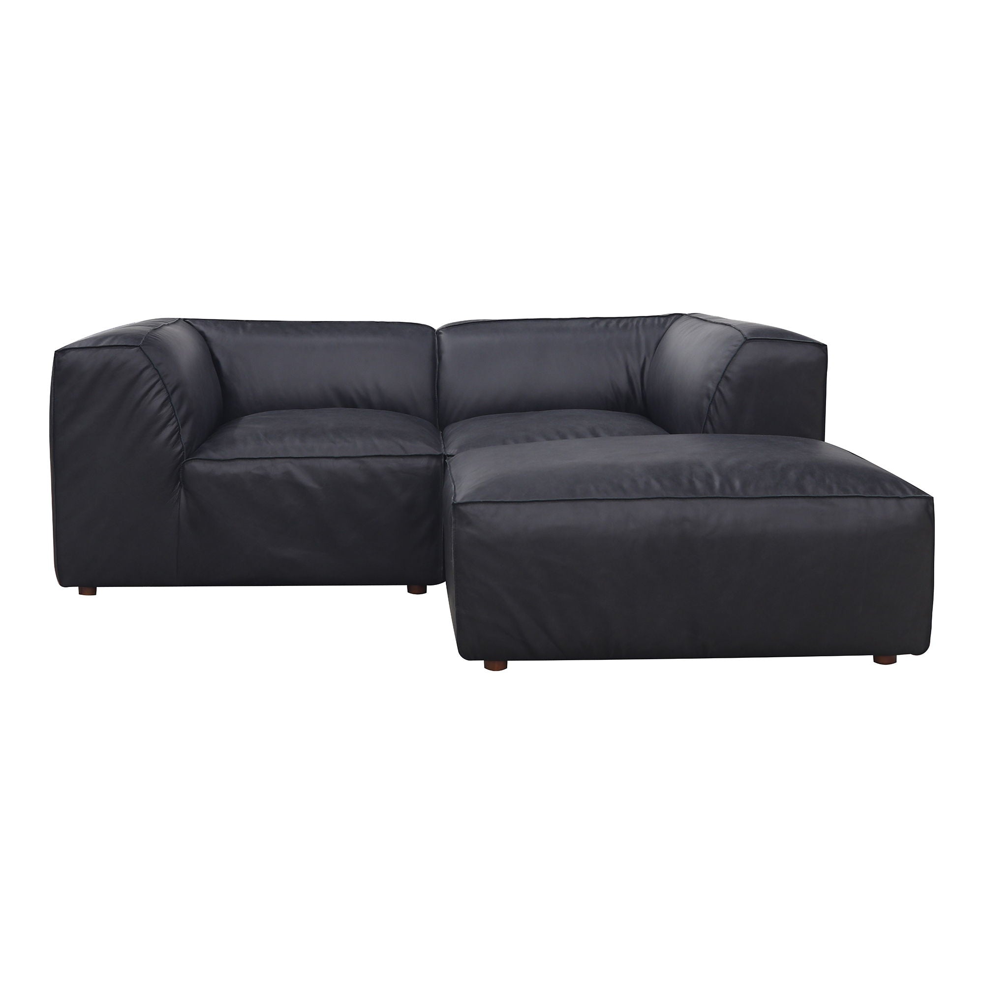 Nook Modular Leather Sectional Sofa - Vantage Black | Modern L-Shaped Sectional Couch for Living Room, Lounge & Home Theater