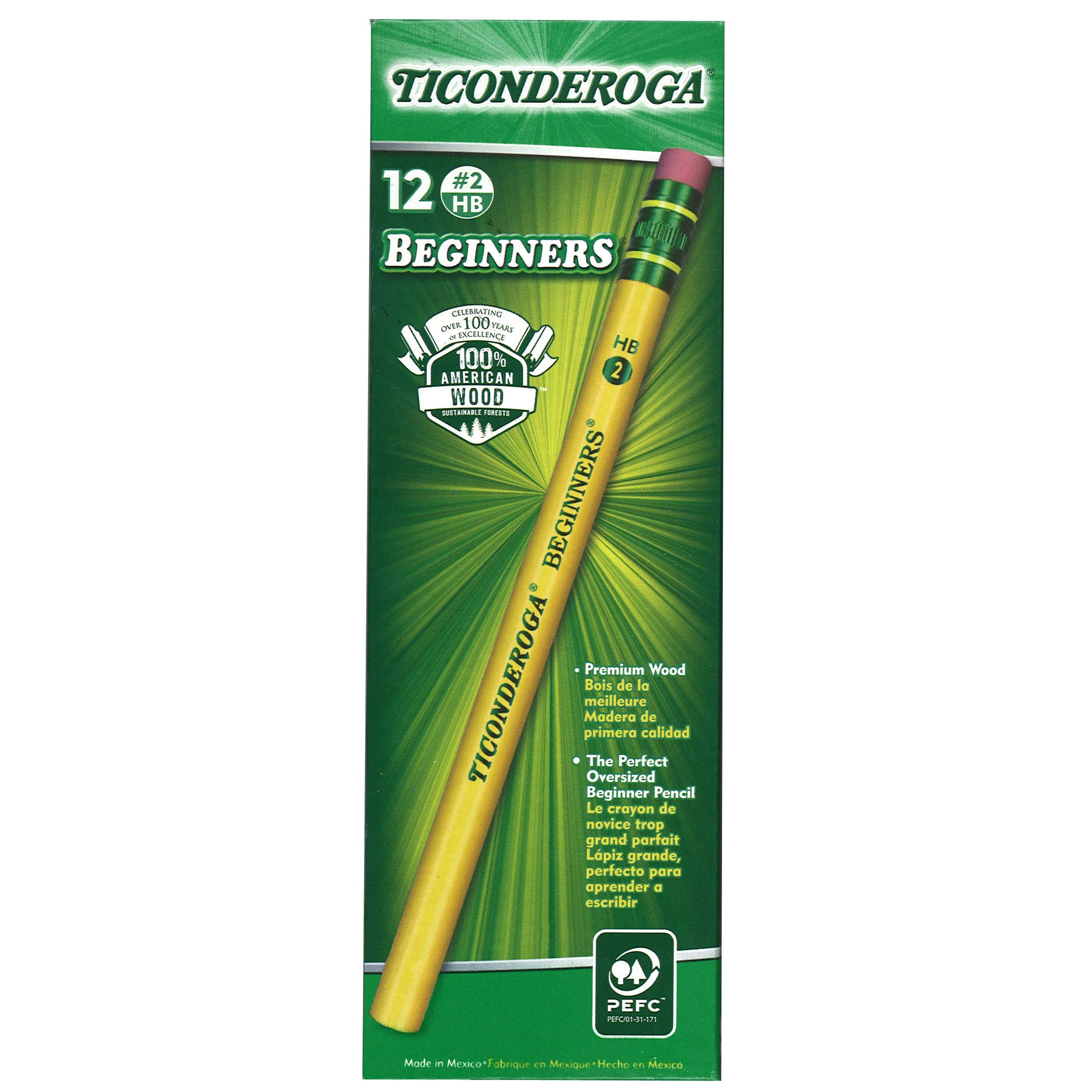 Ticonderoga No. 2 Pencils with Eraser - 12pk, 3 Boxes for School & Office