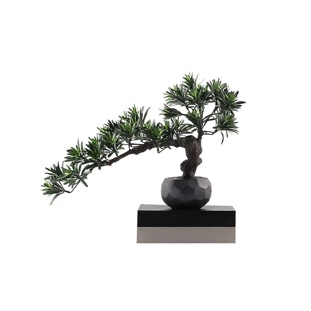 Realistic Artificial Bonsai Tree - Chinese Zen Style Fake Plant for Home Office Decor, Desktop Display & Outdoor Garden - Low Maintenance Decorative Potted Plant for Living Room, Patio & Zen Meditation Spaces
