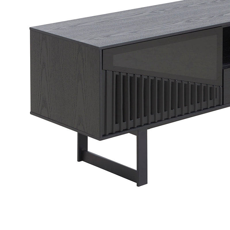 Montana Entertainment TV Stand 160cm Black Ash - Modern TV Console for Living Room, Bedroom & Home Theater