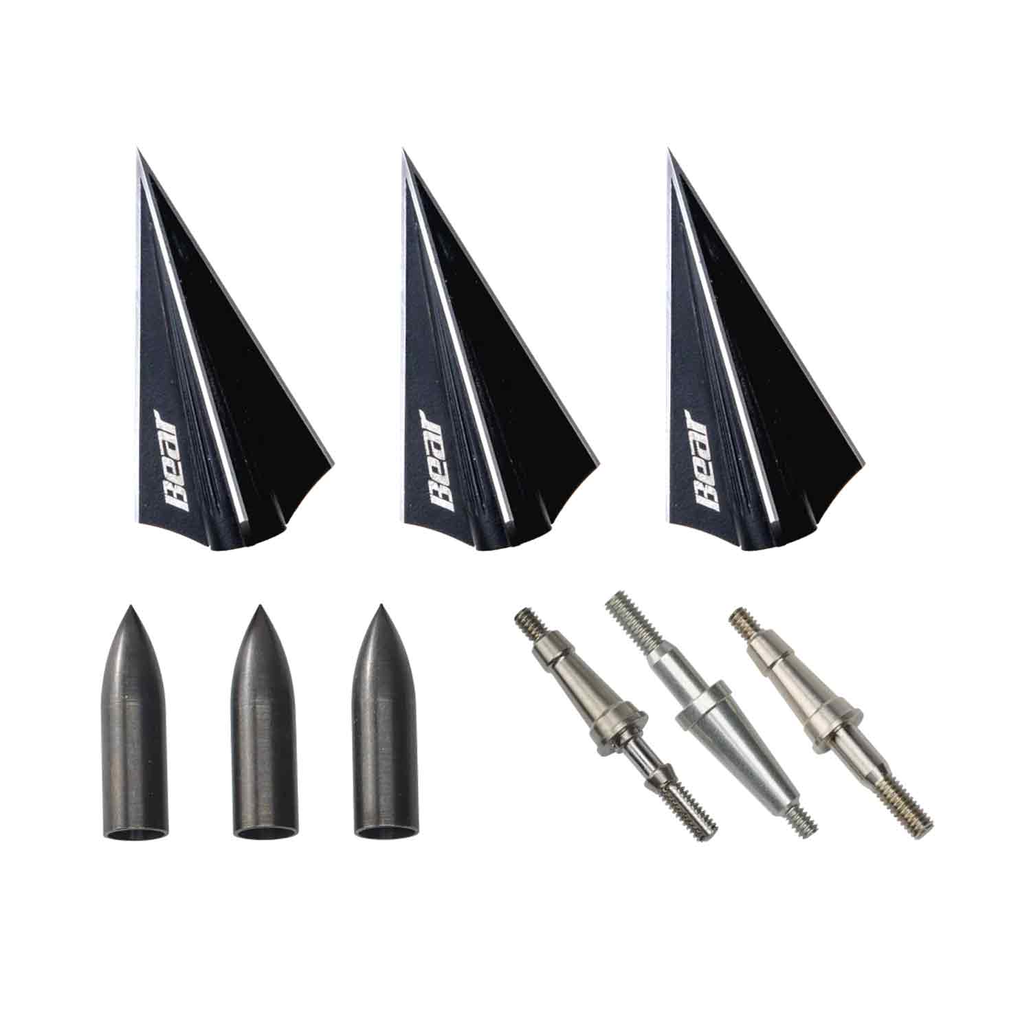 Bear Razorhead VWS 3-Blade Fixed Broadheads for Hunting - High Precision Archery Broadhead Tips for Deer, Elk & Big Game Hunting