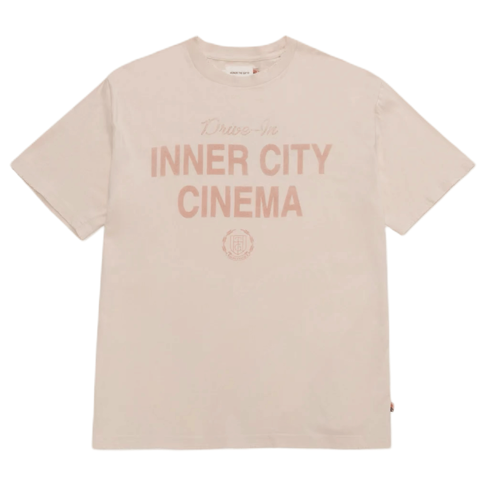 Vintage Cinema Graphic T-Shirt in Cream - Soft Cotton Tee for Movie Lovers & Casual Wear