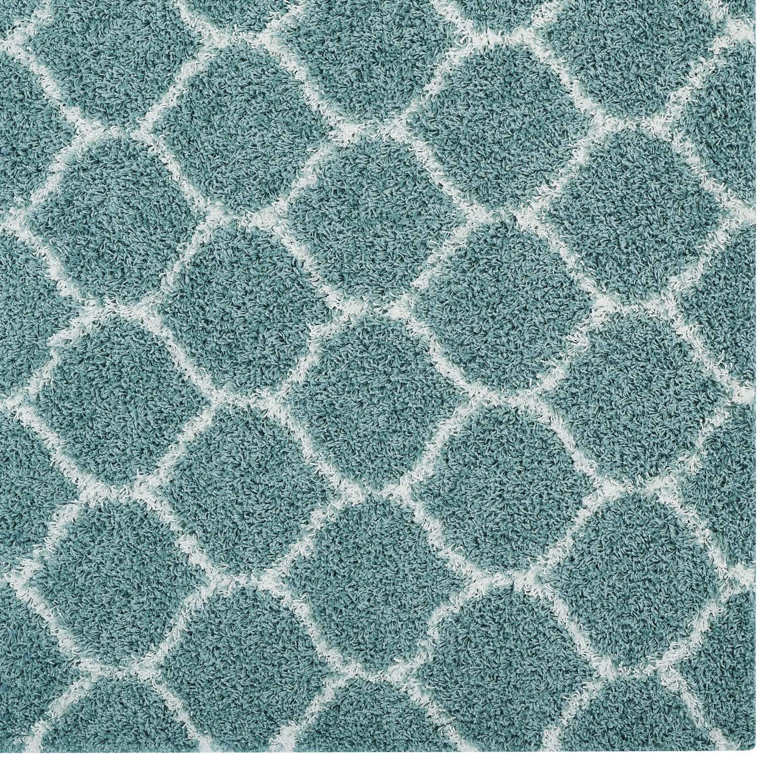 Modern Contemporary Urban Design Living Room Area Rug - Non-Slip Floor Carpet Runner in Multi Blue Fabric - Perfect for Lounge, Bedroom & Home Decor