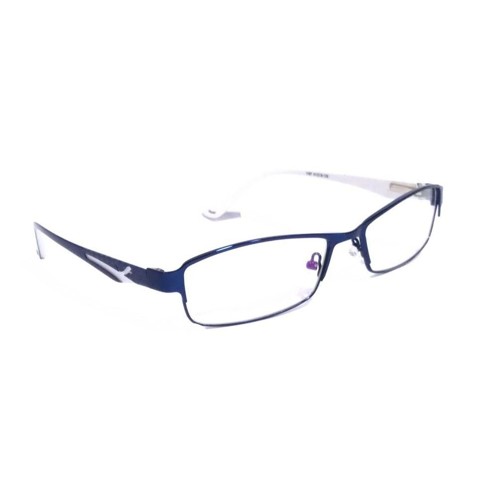 Stylish Blue Full Rim Metal Eyeglasses 1167BL - Trendy & Lightweight for Work, Reading & Everyday Wear