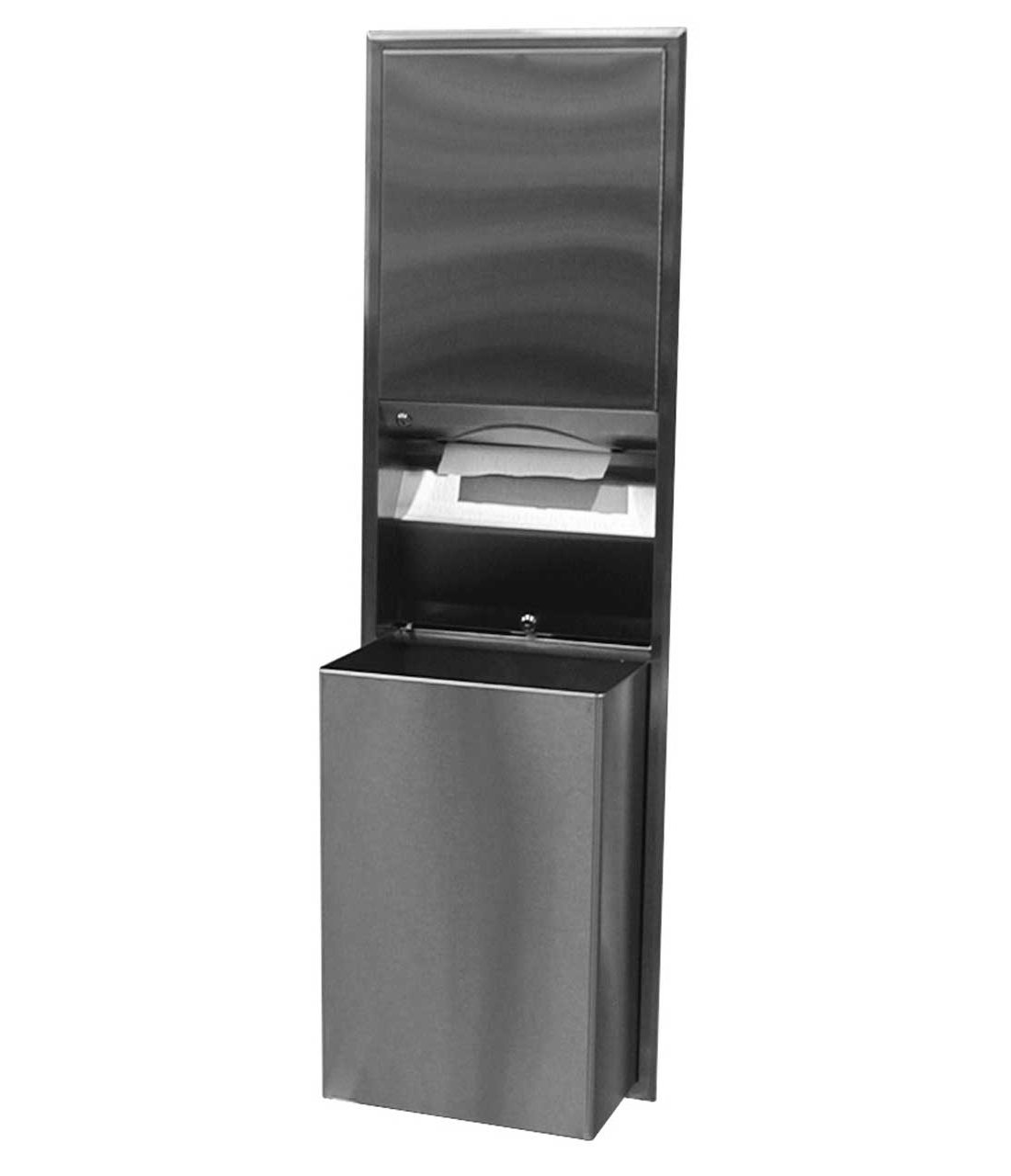 Bobrick Recessed Convertible Paper Towel Dispenser & 18 Gallon Waste Receptacle - Commercial Washroom Equipment for Restaurants, Offices & Public Restrooms
