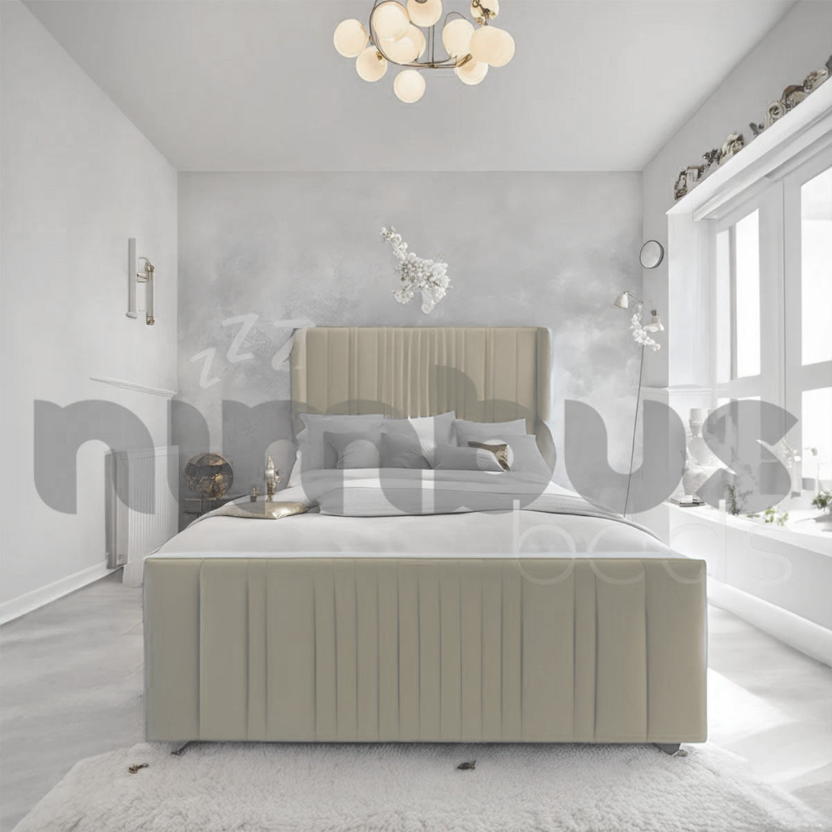 Rio Bed Frame with Wings - Sturdy Queen/King Size Bed Frame with Headboard & Footboard - Perfect for Modern Bedrooms & Guest Rooms