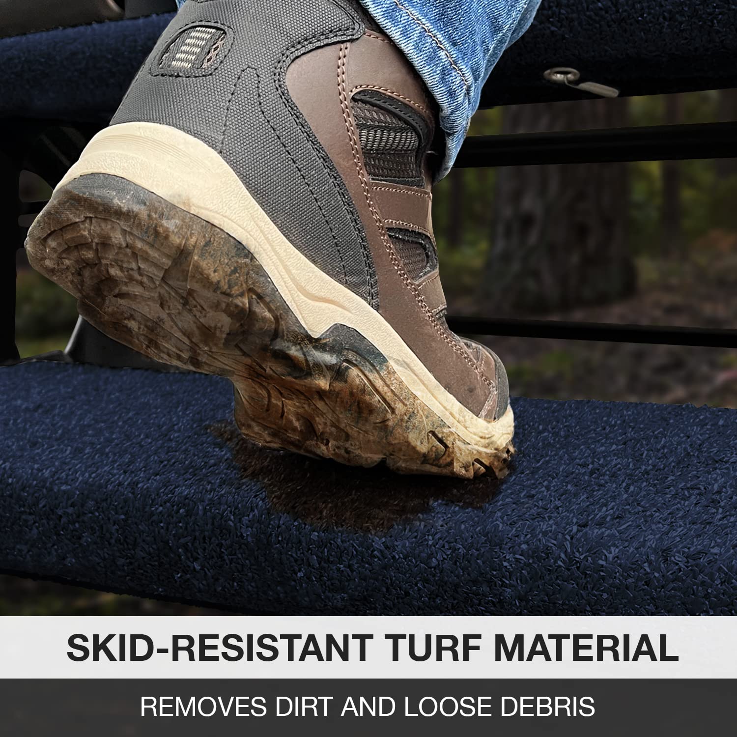 Prest-O-Fit 3-Pack 2-4048 Wraparound RV Step Rug - Imperial Blue, 22 Inch Wide, Non-Slip Outdoor Mat for Campers & Trailers - Perfect for RV Steps, Entryways & Outdoor Use
