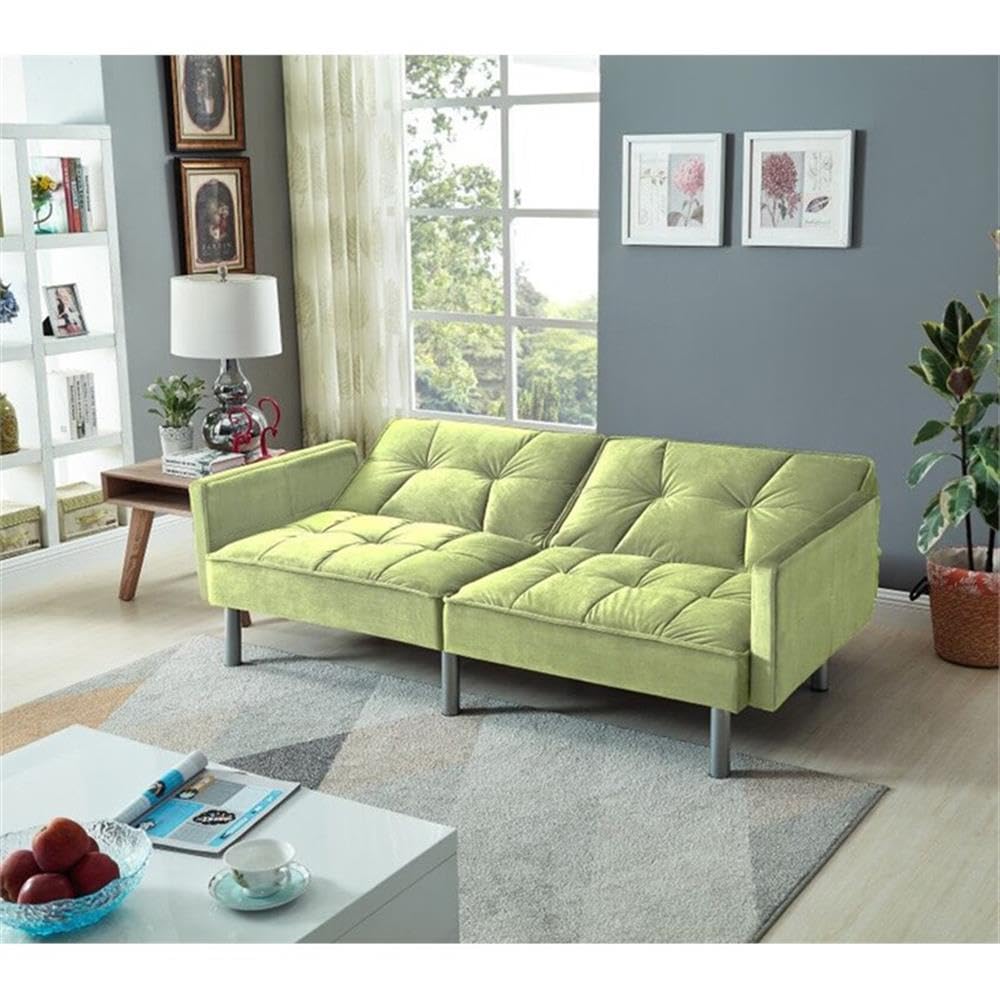 Legend Vansen Velvet Convertible Sofa Bed - Sleeper Couch with Removable Pillows for Living Room, Guest Room & Small Spaces