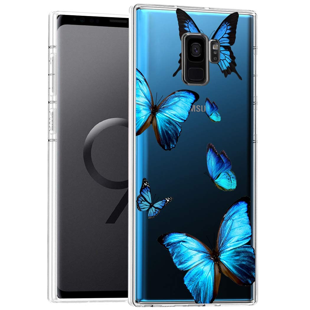 Samsung Galaxy S9 Case - Clear Soft TPU Shockproof Protective Phone Cover for Women & Girls | Butterfly Design | Perfect for Everyday Use, Work & Travel