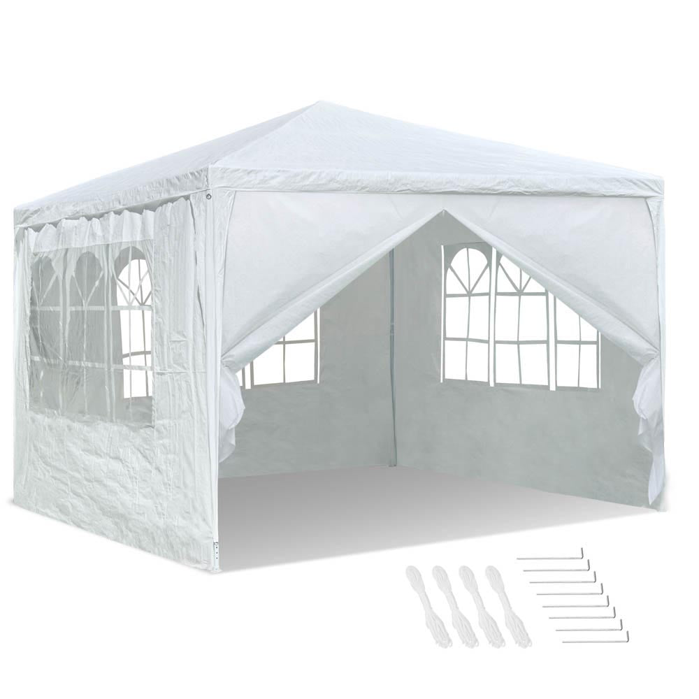 10x10 FT Pop Up Canopy Tent with 4 Sidewalls - Waterproof & UV Protection for Weddings, Parties, Outdoor Events - Instant Shelter for Backyard, Beach, Camping, Picnics