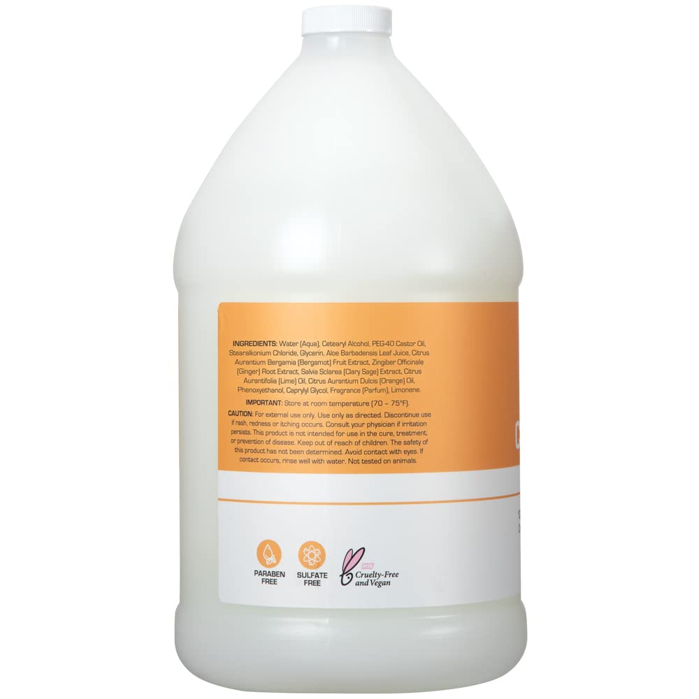 Ginger Lily Farms Club & Fitness Shampoo + Conditioner + Body Wash Bundle - Citrus Scent, 1 Gallon Each - Gym, Salon & Home Use for Men & Women