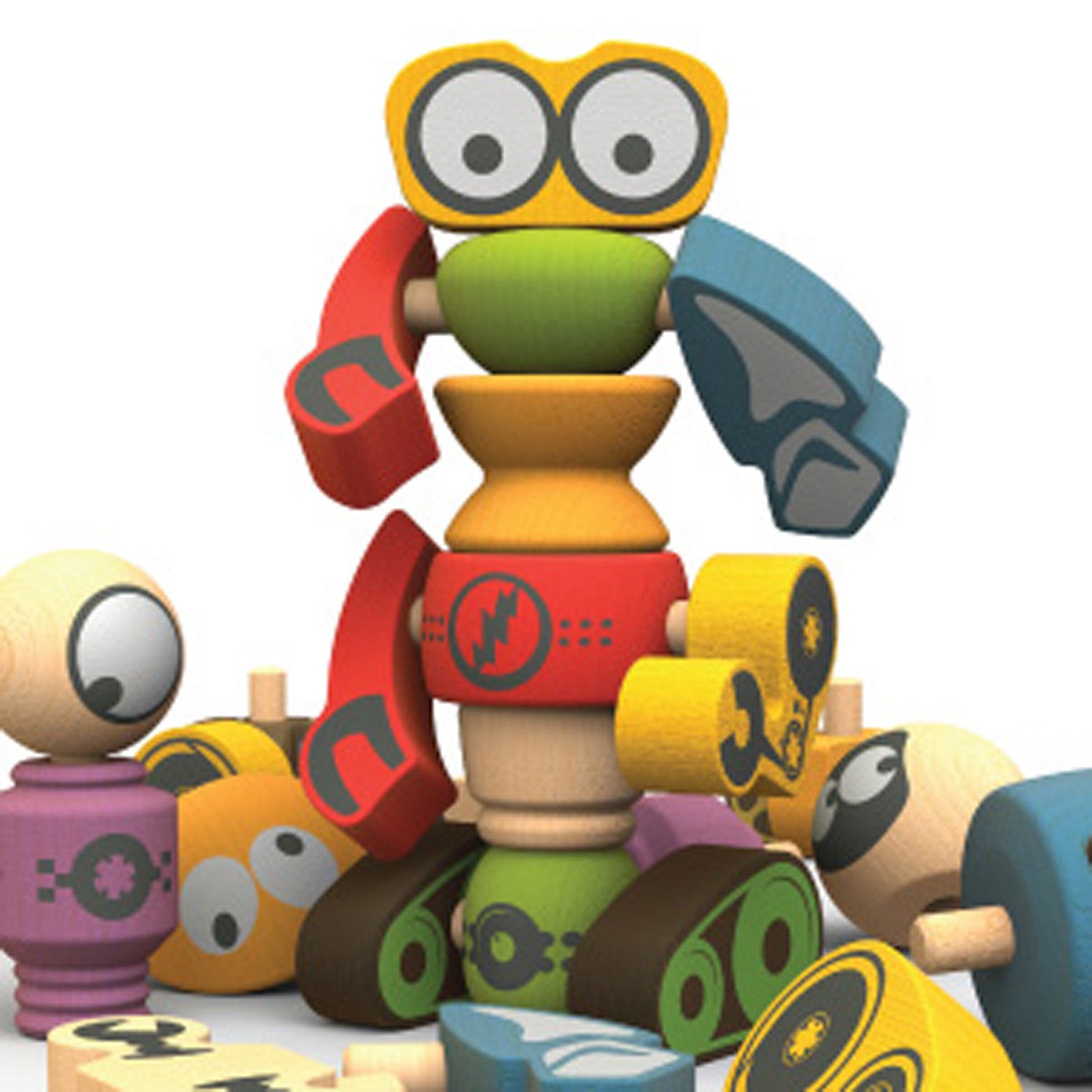 BeginAgain Tinker Totter Robots - Wooden Balancing Toy for Kids Ages 3+, STEM Learning Educational Game for Toddlers - Perfect for Birthday Gifts & Classroom Activities