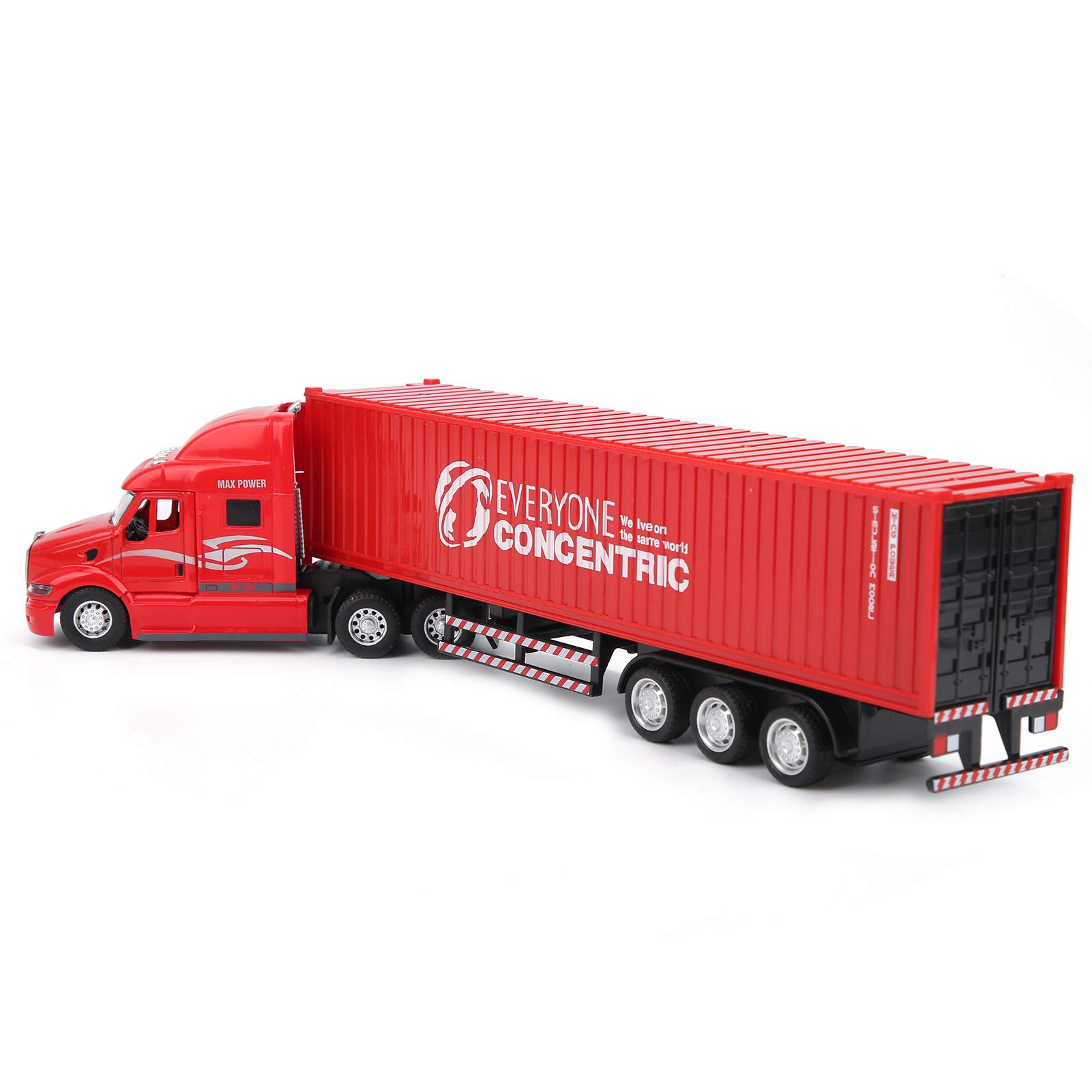 Pull Back Car Toy - High Simulation Alloy Container Truck with Sound & Light, Kids Educational Vehicle Toys (Red) | Perfect for Early Learning, Birthday Gifts & Pretend Play